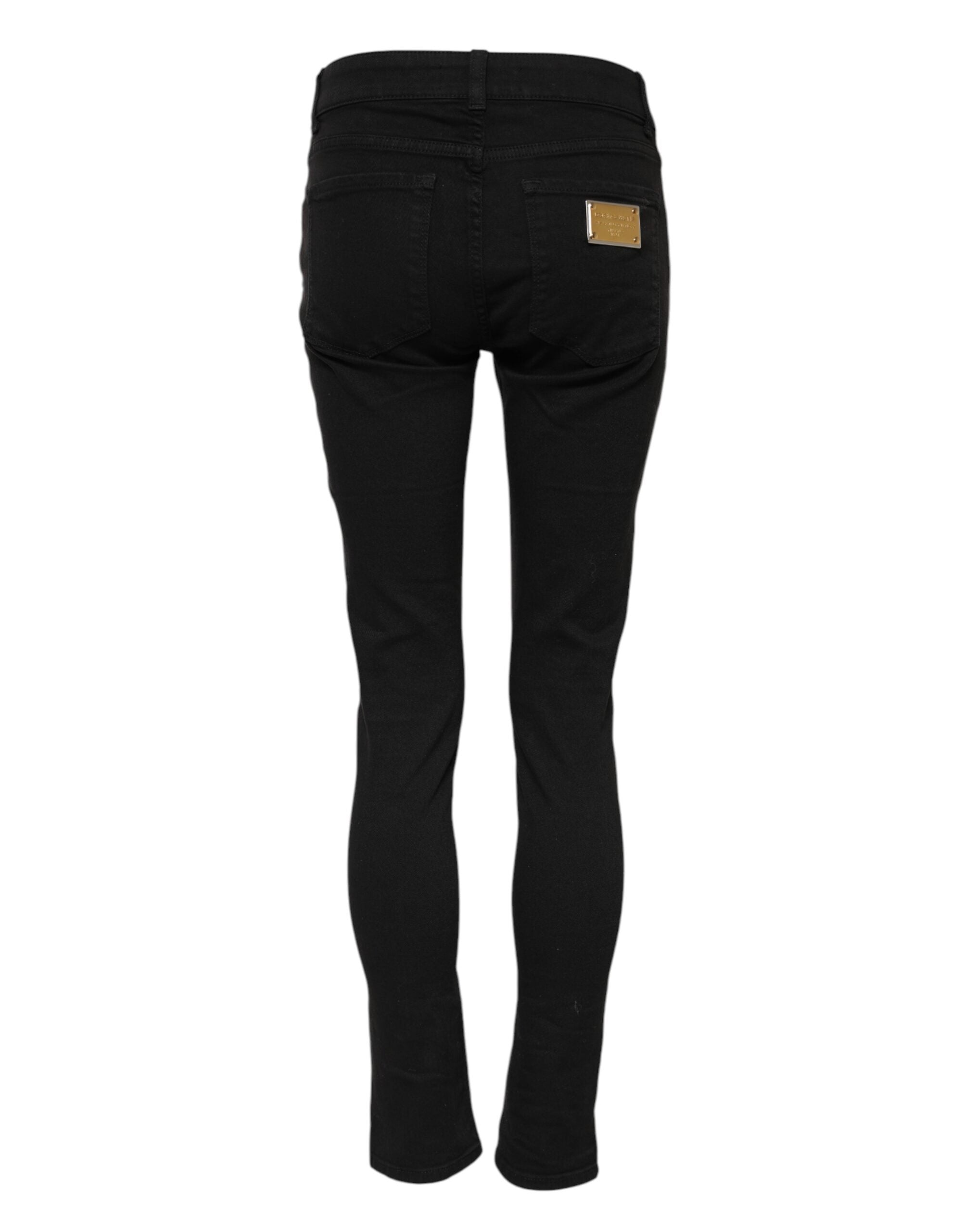 Dolce & Gabbana Schwarze Baumwoll-Jeans im Skinny Fit für den Alltag