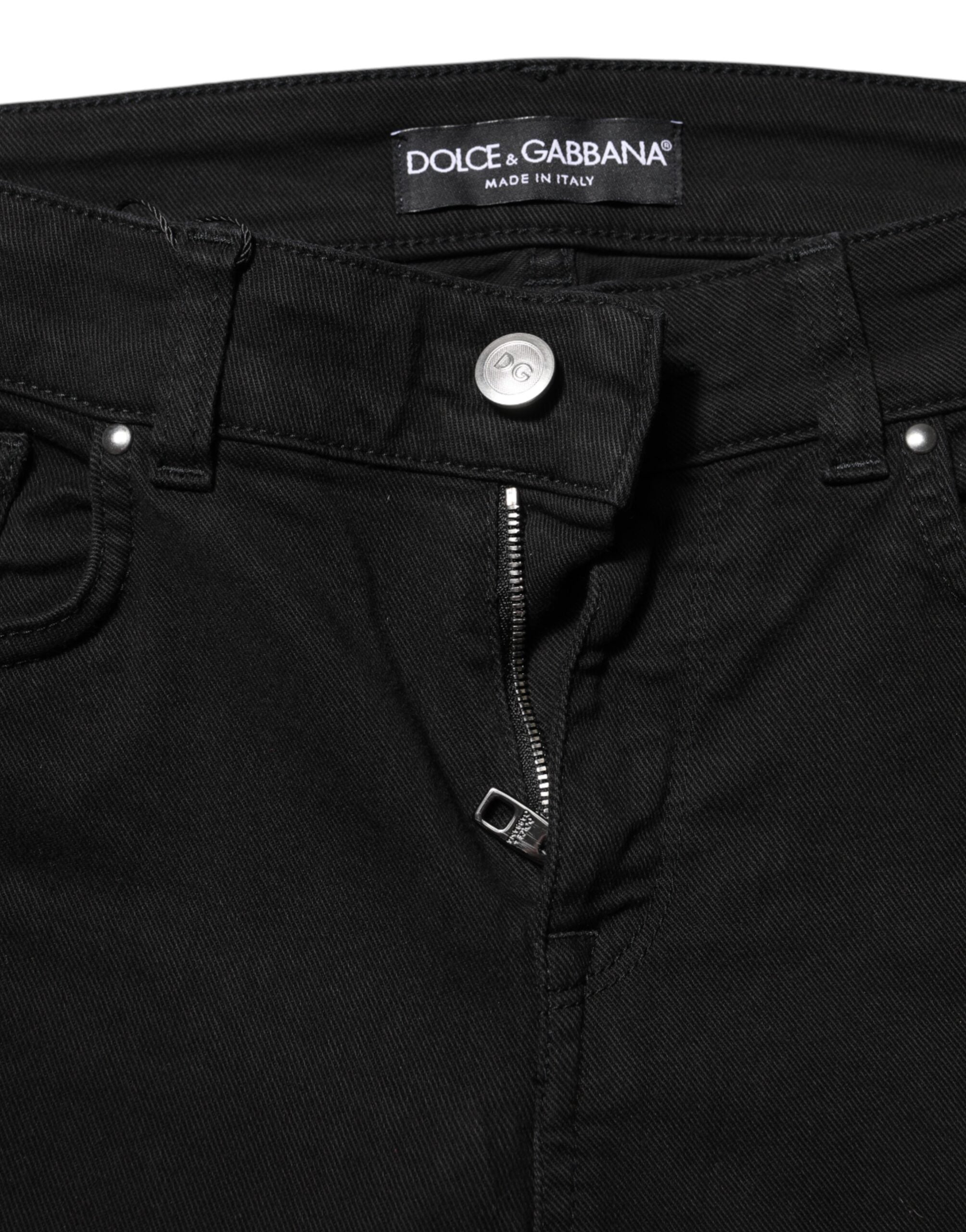 Dolce & Gabbana Schwarze Baumwoll-Jeans im Skinny Fit für den Alltag