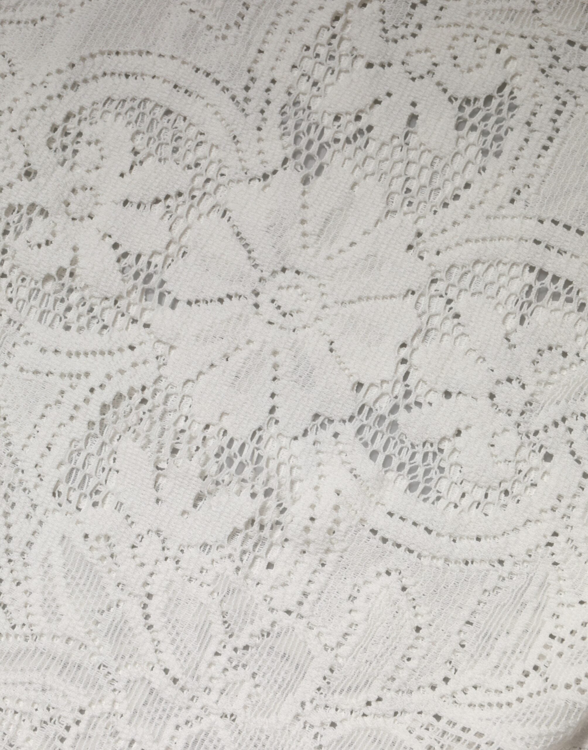 Dolce & Gabbana Weiße Bluse aus Baumwolle mit Stickerei und Spitze