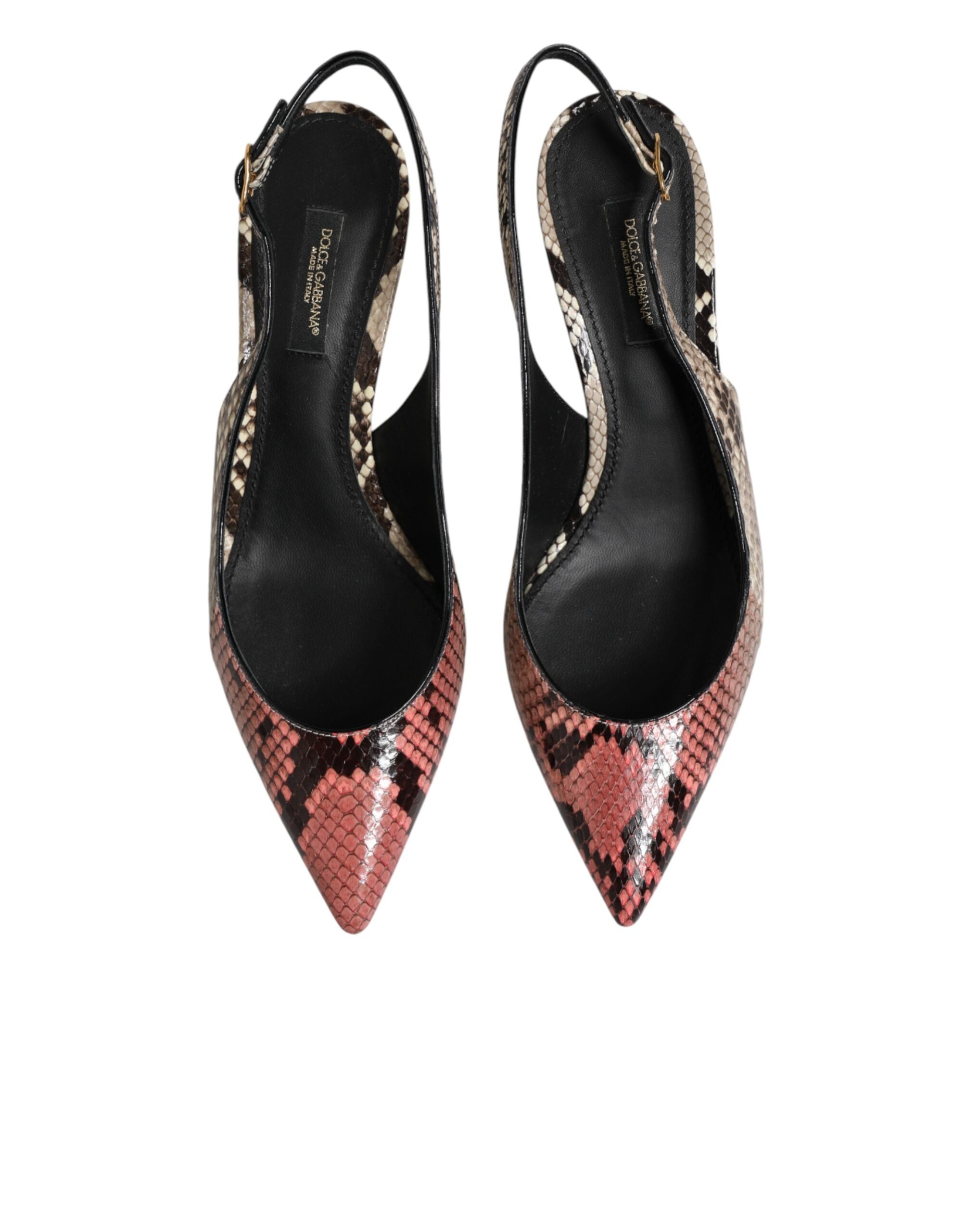Dolce & Gabbana Mehrfarbige Leder-Slingback-Pumps