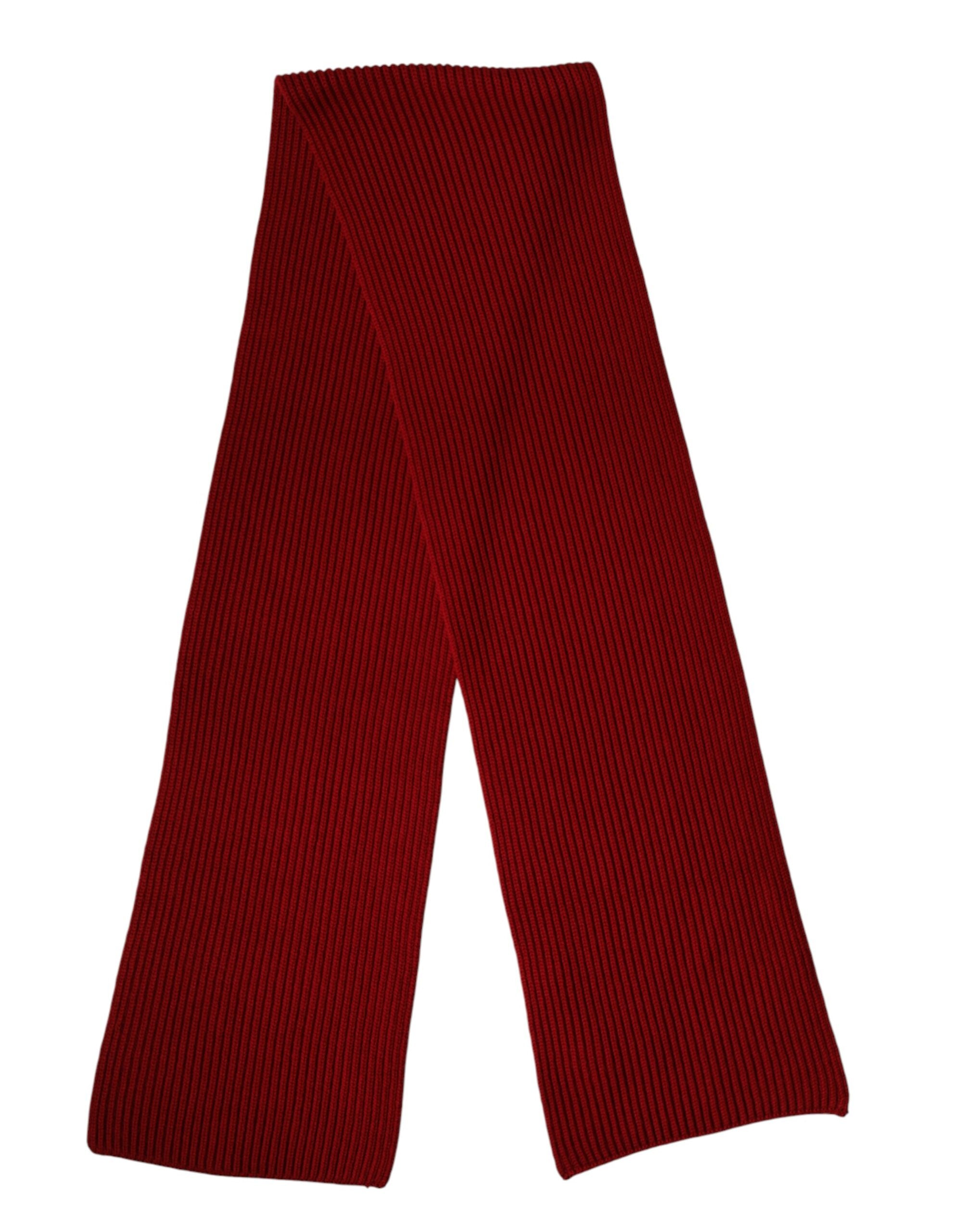 Dolce & Gabbana Roter Wollschal Gestrickter Nackenwärmer Schal Herren