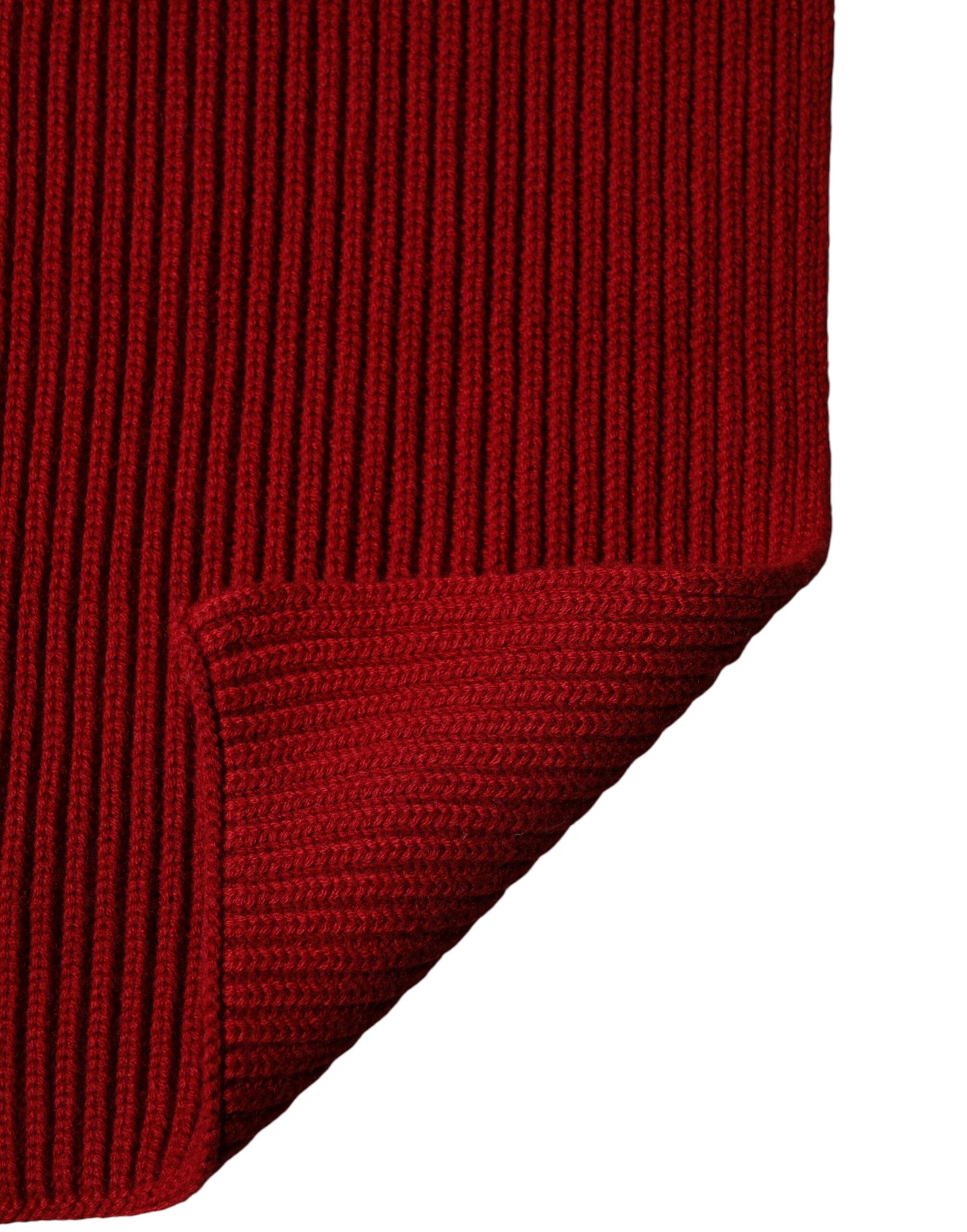 Dolce & Gabbana Roter Wollschal Gestrickter Nackenwärmer Schal Herren