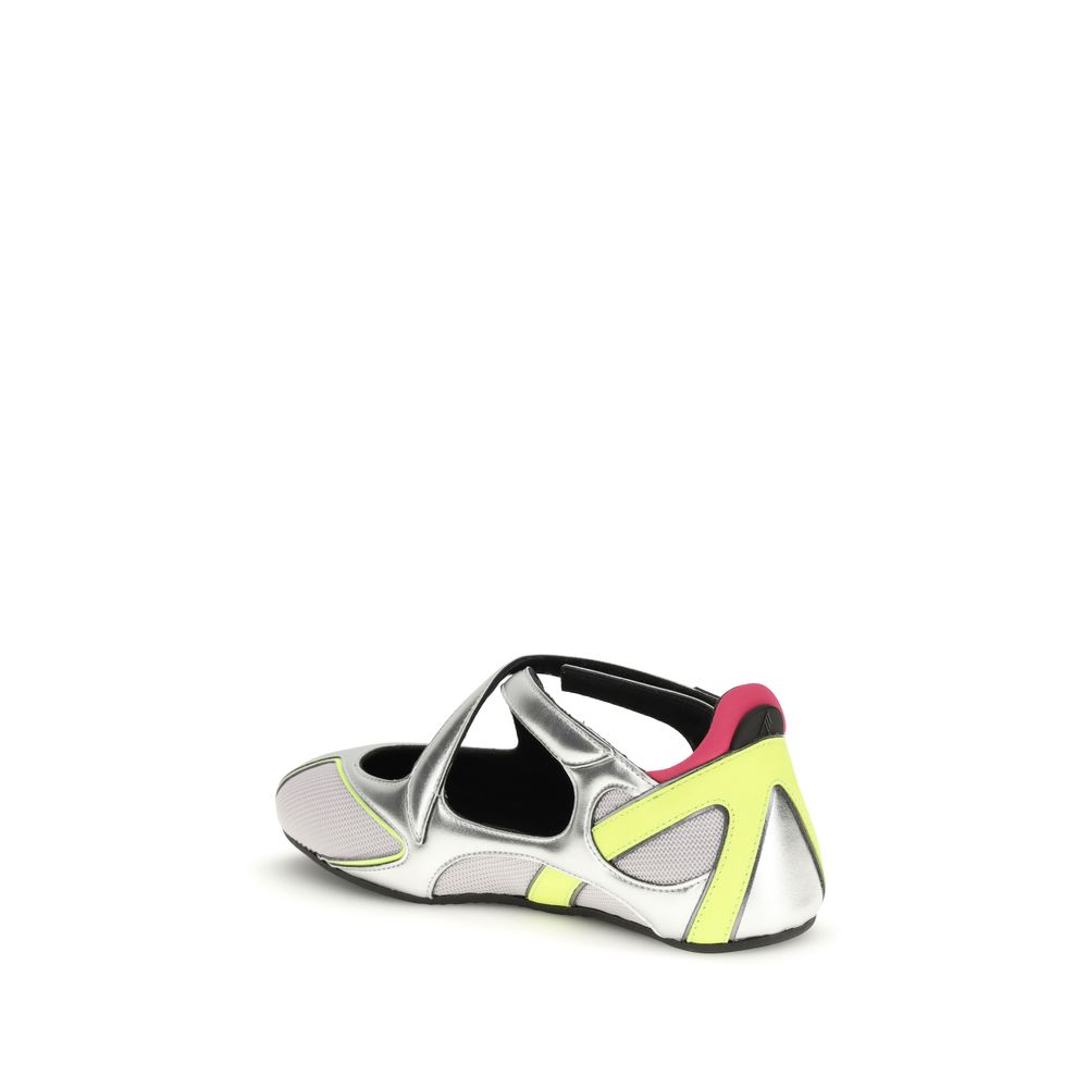 The Attico Silberne Ballerinas aus Polyurethan