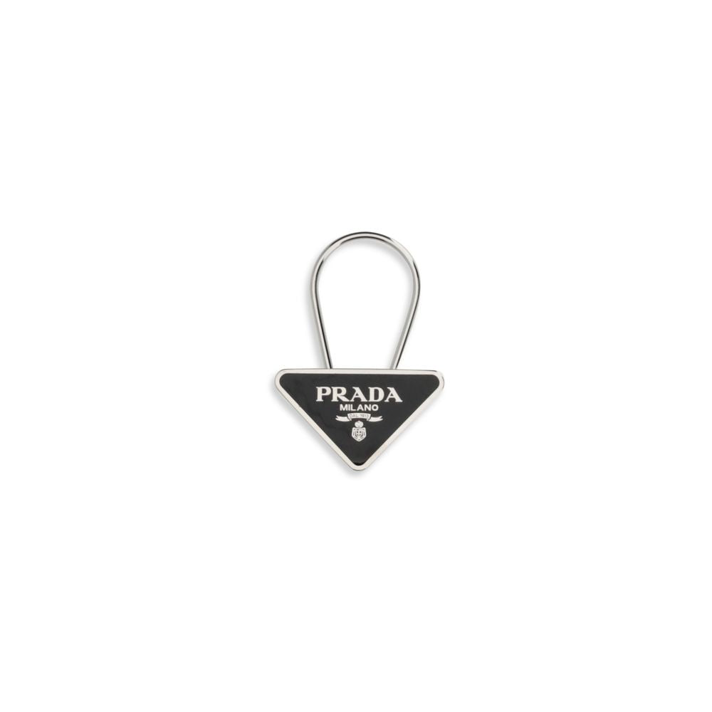 Prada Schwarzer Schlüsselanhänger aus Metall