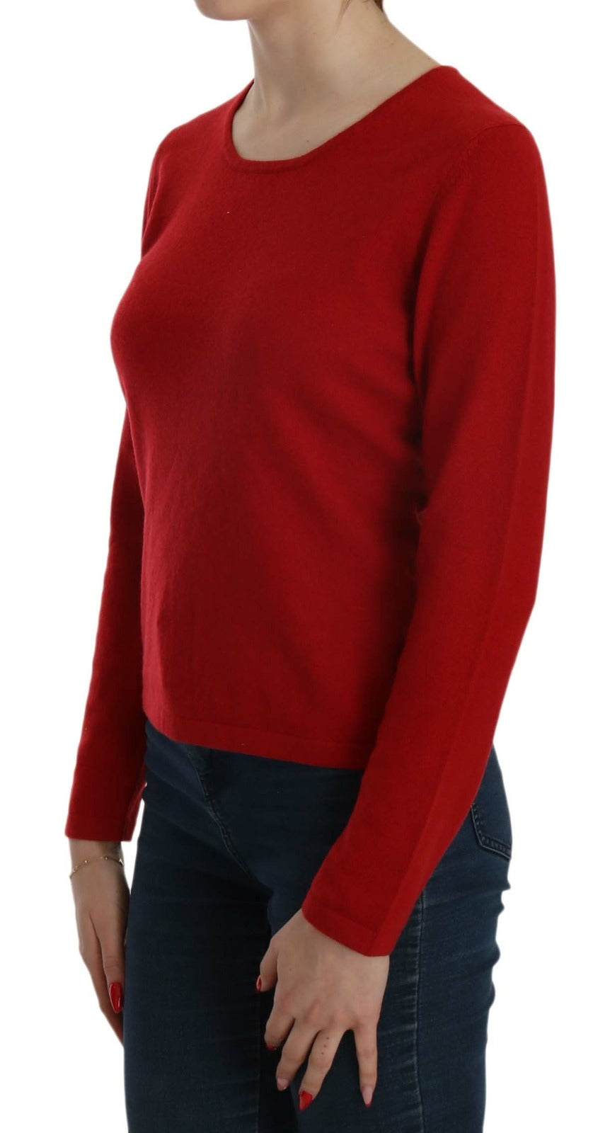 MILA SCHÖN Kaschmir-Pullover mit Rundhalsausschnitt in Rot