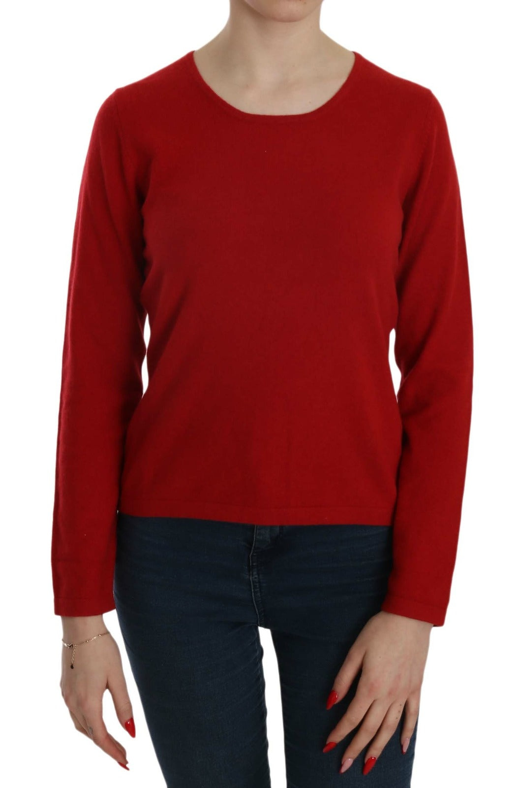 MILA SCHÖN Kaschmir-Pullover mit Rundhalsausschnitt in Rot