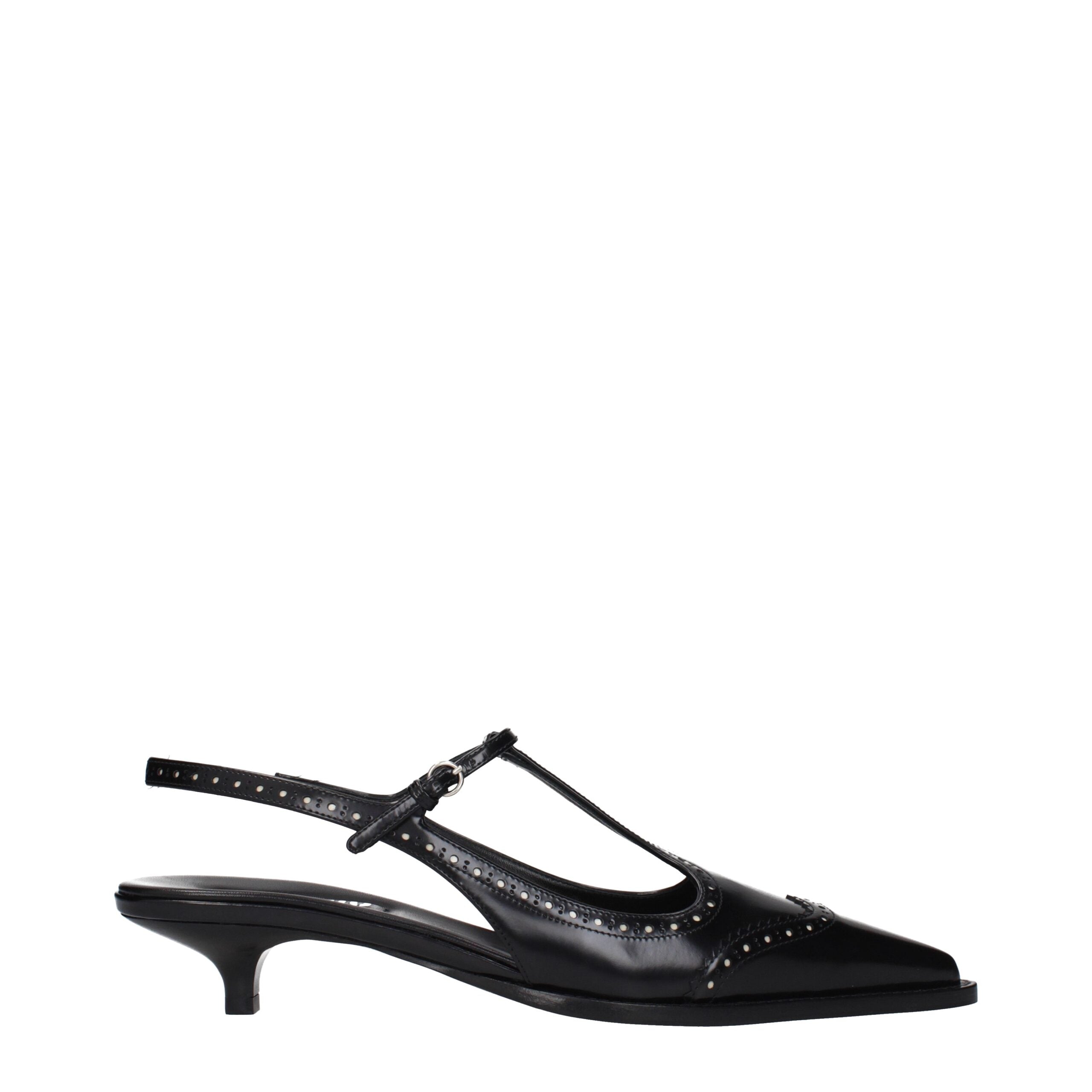 Miu Miu Schwarze Leder Pumps mit mittlerem Absatz
