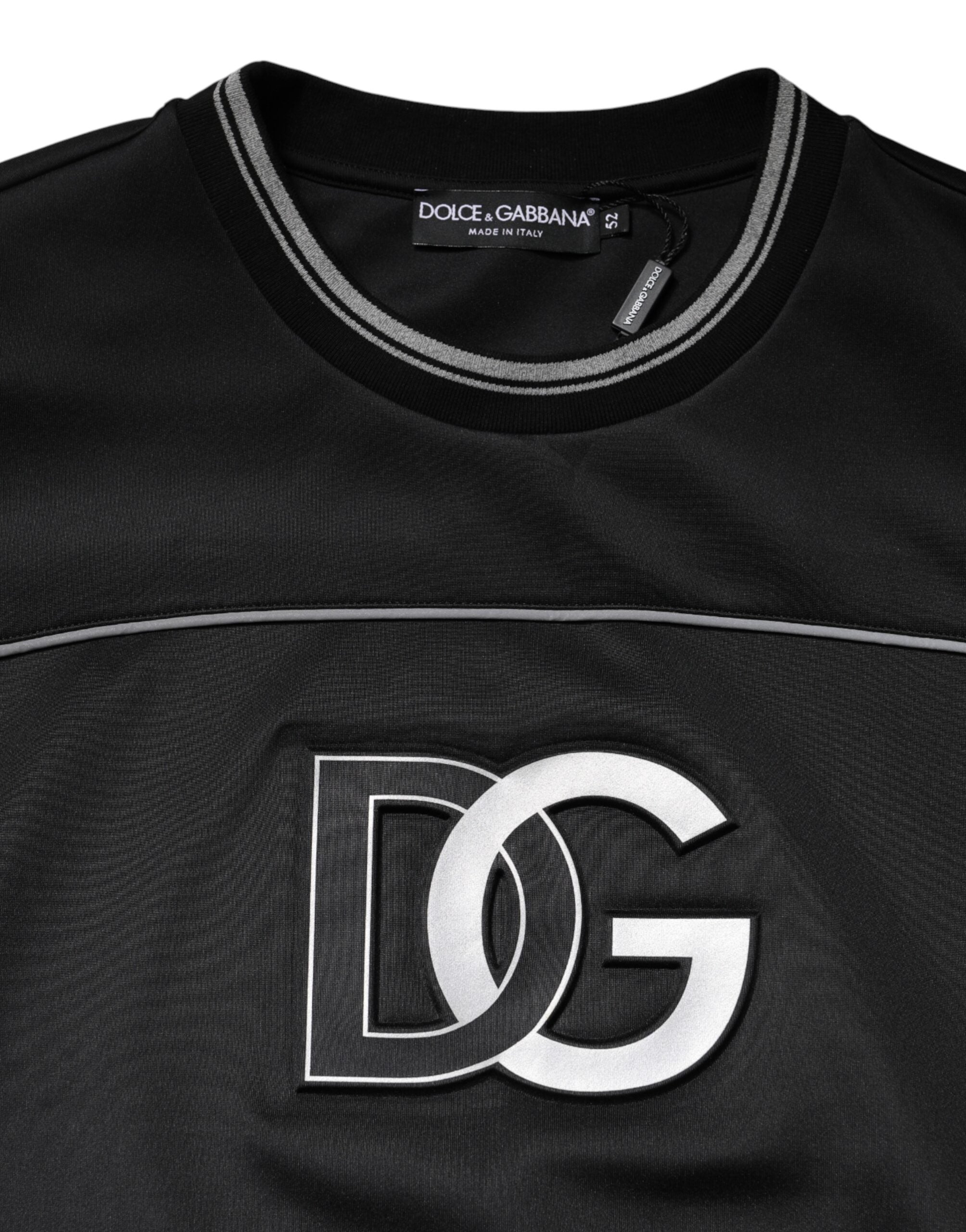 Dolce & Gabbana Schwarzer DG Logo Rundhals-Sweatshirt Pullover
