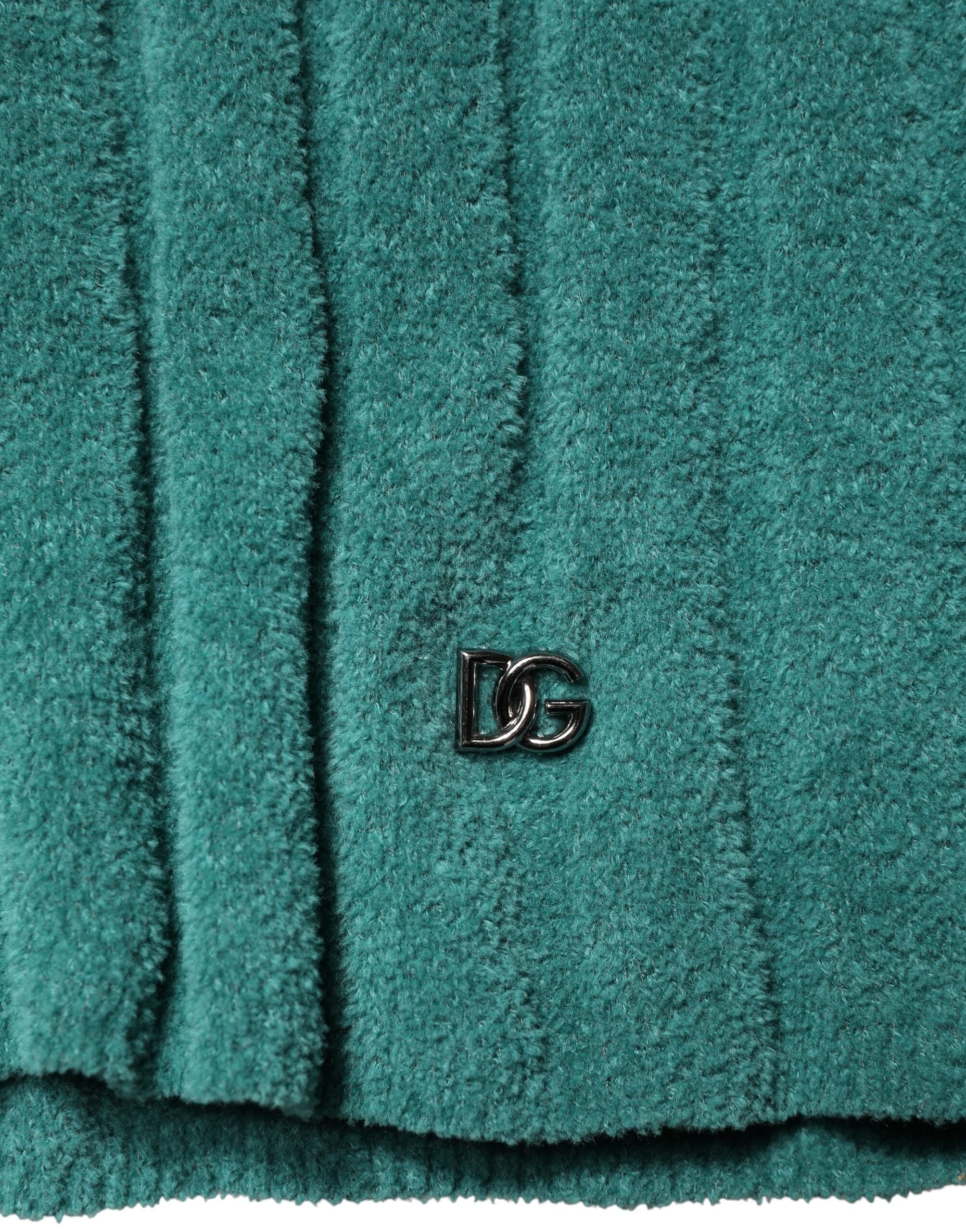 Dolce & Gabbana Dunkelgrünes Herren-T-Shirt mit Rundhalsausschnitt aus Baumwollmischung