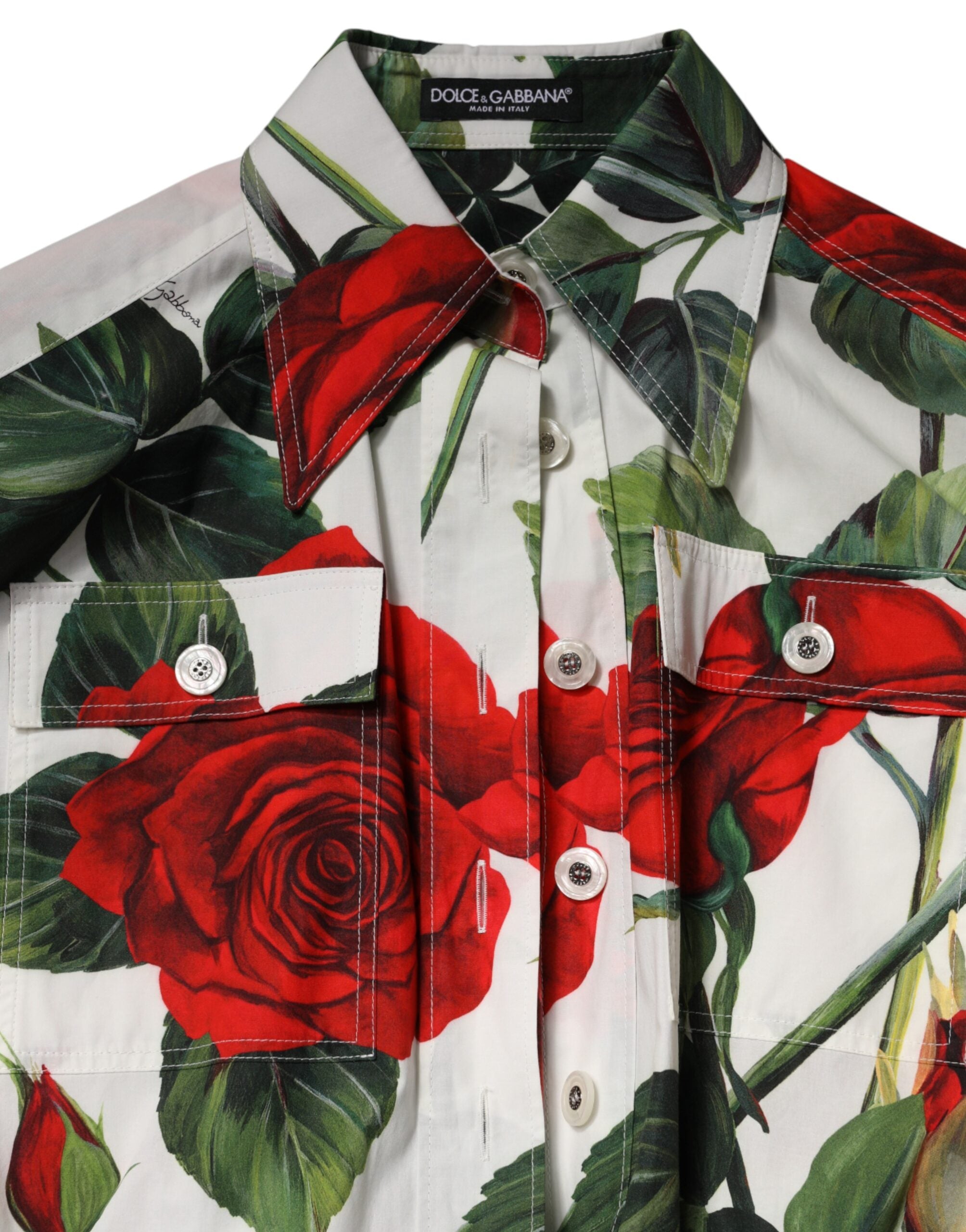 Dolce & Gabbana Jumpsuit-Kleid aus Baumwolle mit weißem Blumenprint