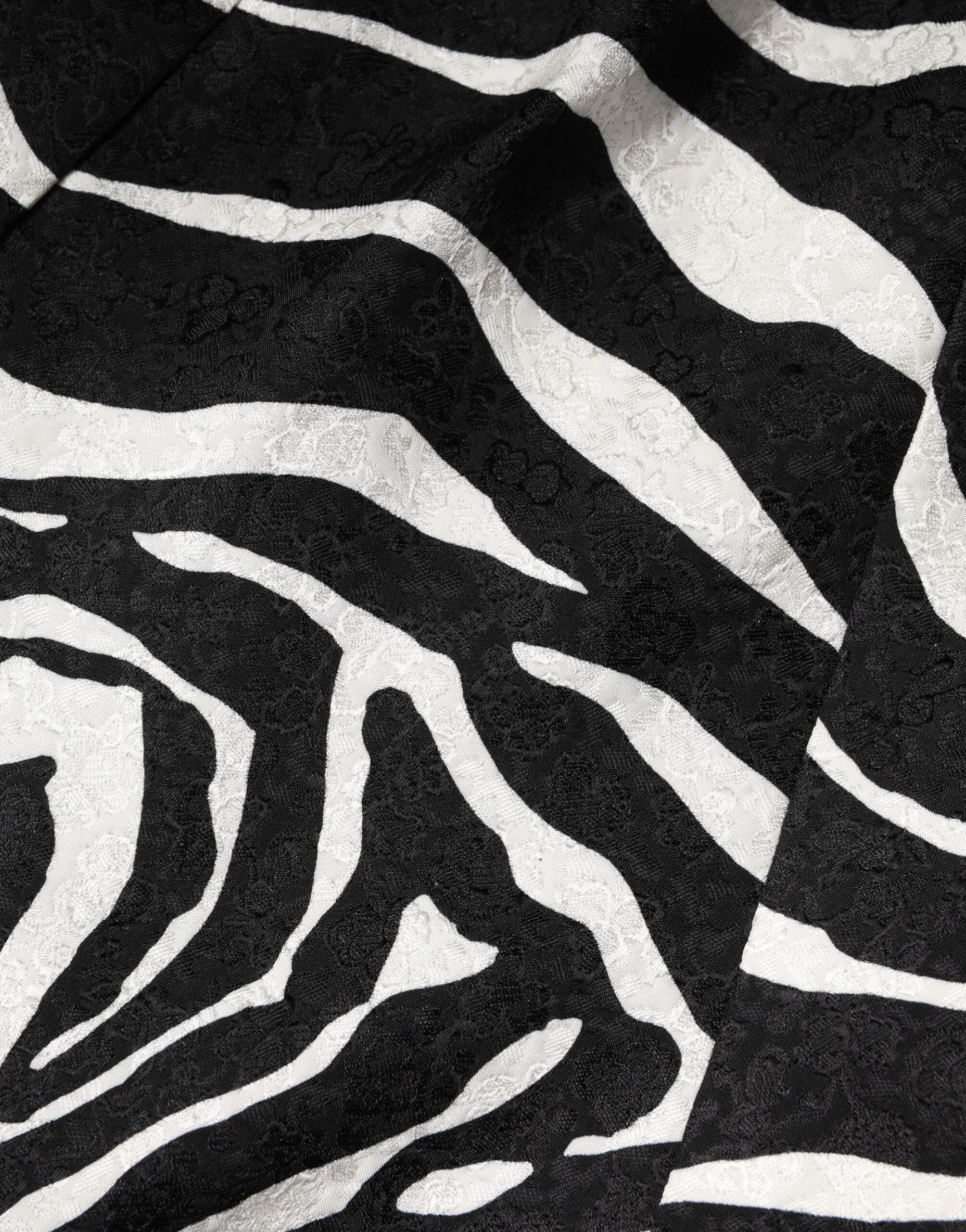 Dolce & Gabbana Ärmelloses A-Linien-Kleid in Schwarz-Weißem Zebra-Print