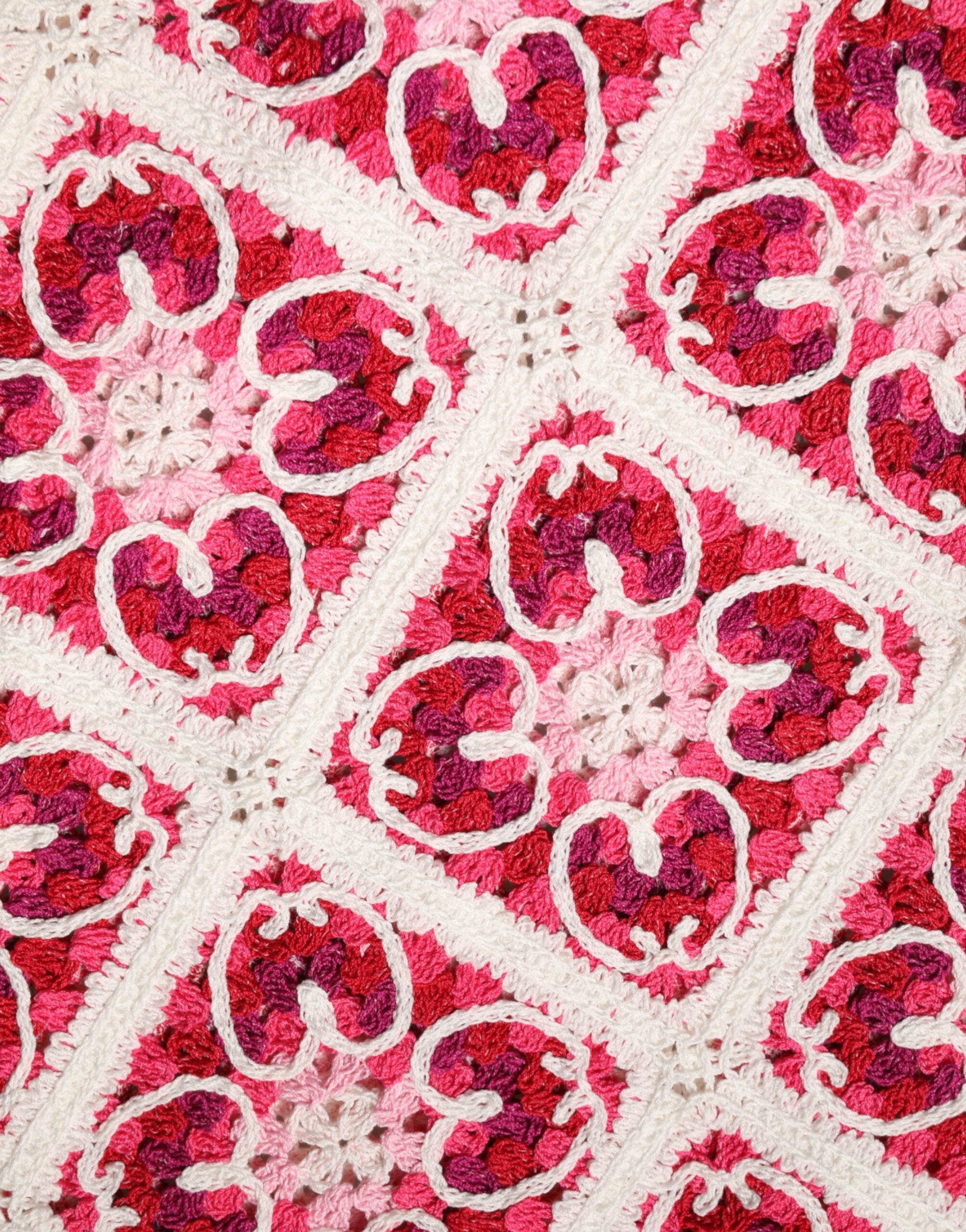 Dolce & Gabbana Mehrfarbiges Häkelkleid im Ziegelstich-Design