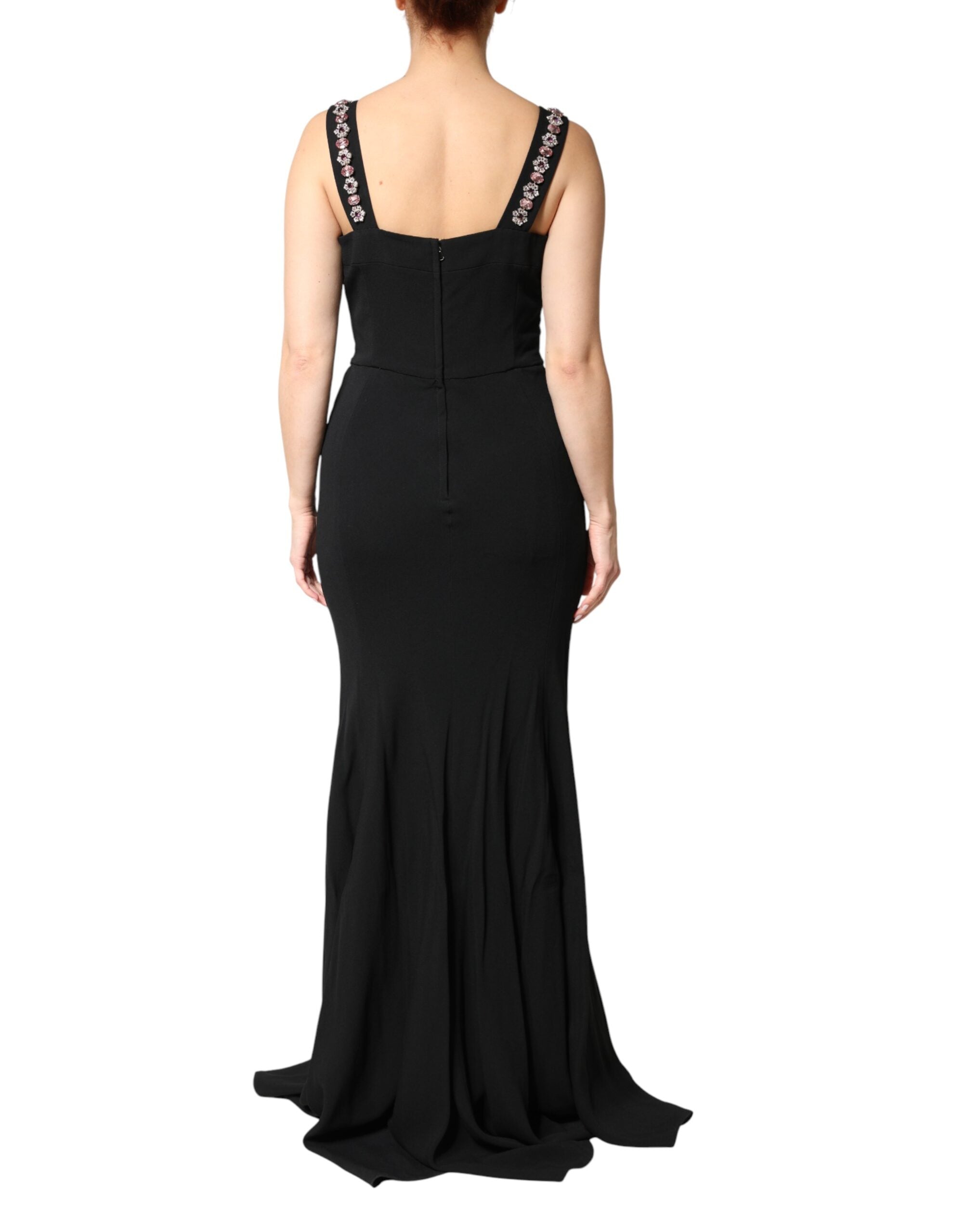 Dolce & Gabbana Schwarzes Bodycon-Abendkleid mit Verzierungen