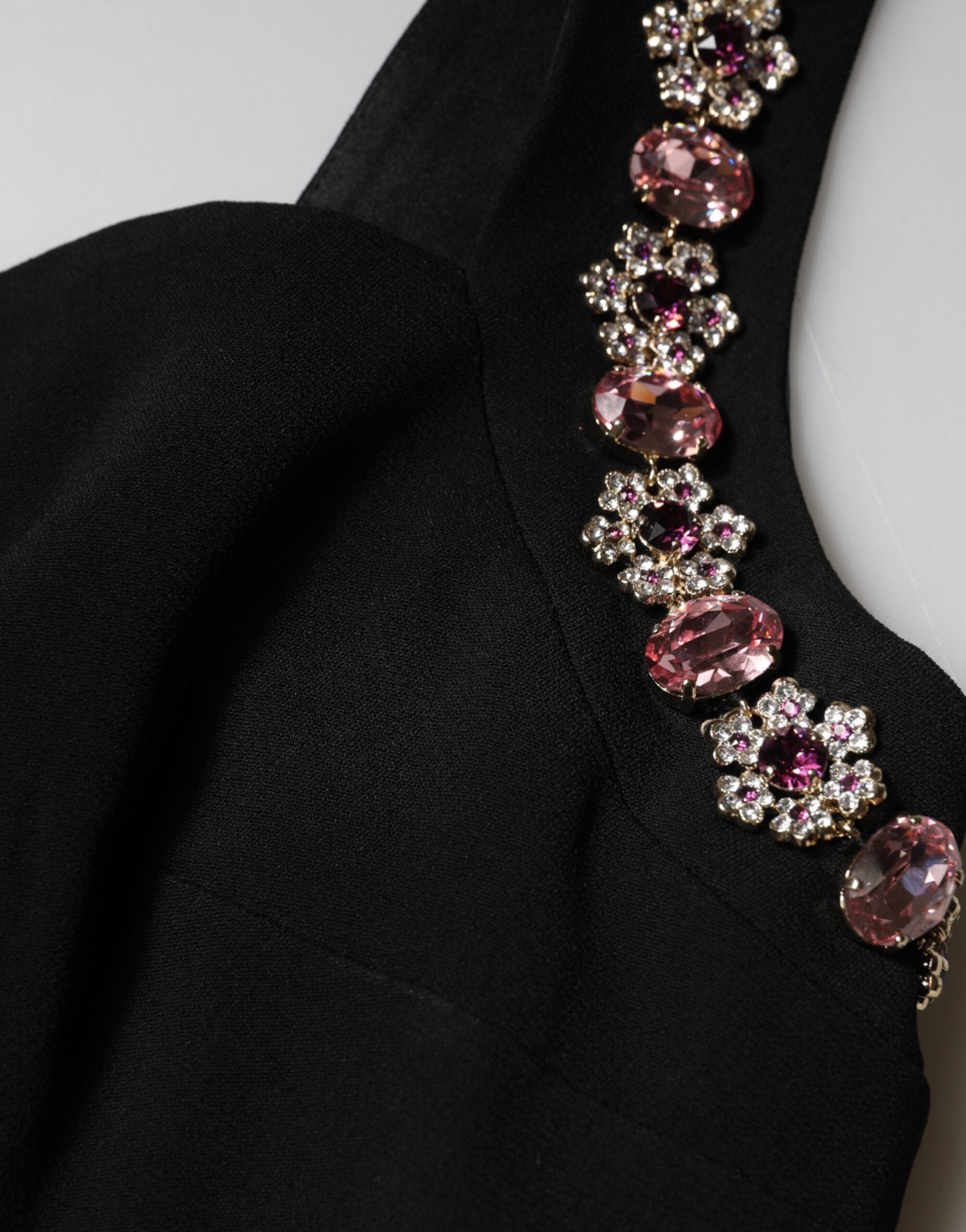 Dolce & Gabbana Schwarzes Bodycon-Abendkleid mit Verzierungen