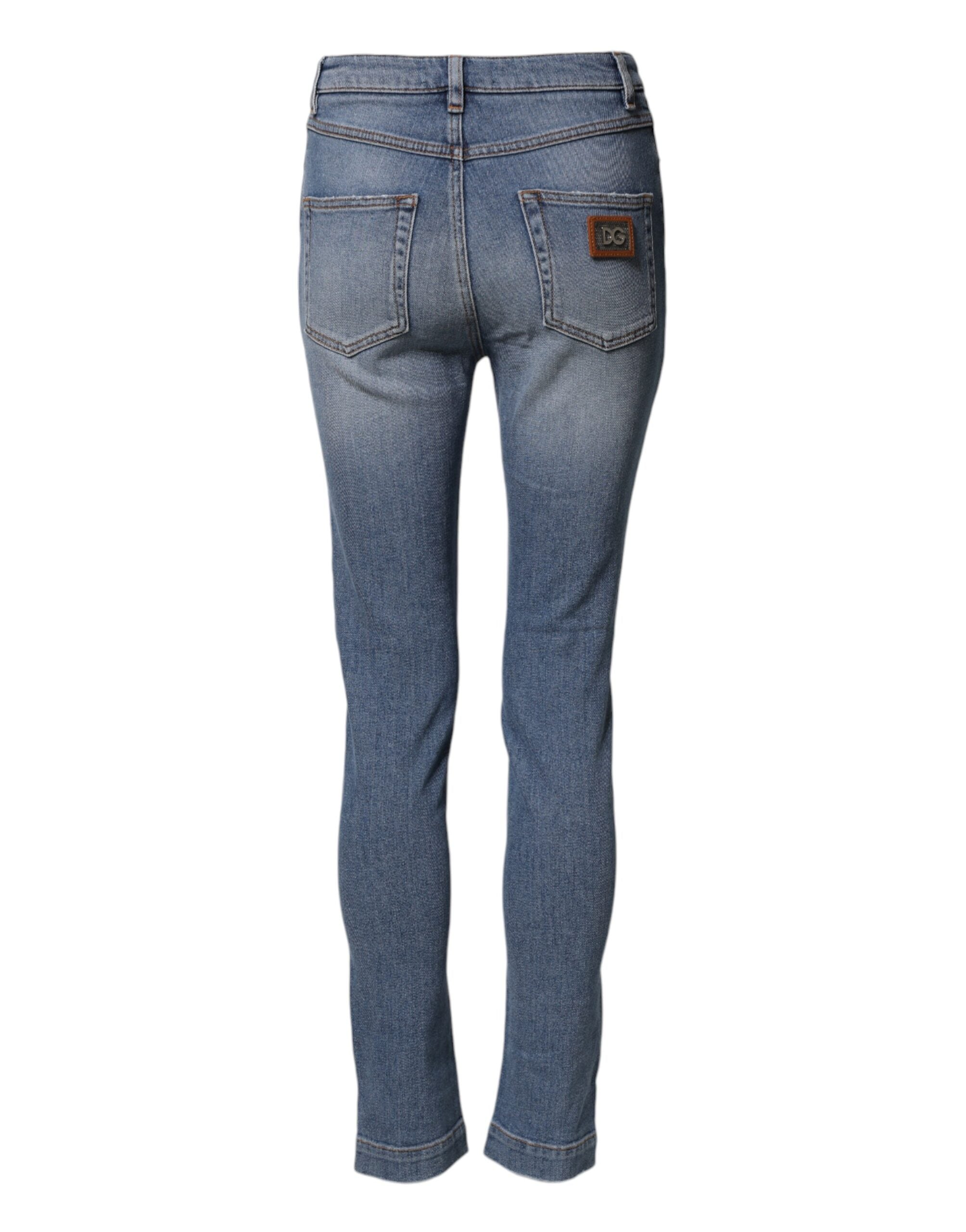 Dolce & Gabbana Blaue Skinny Jeans aus gewaschener Baumwolle
