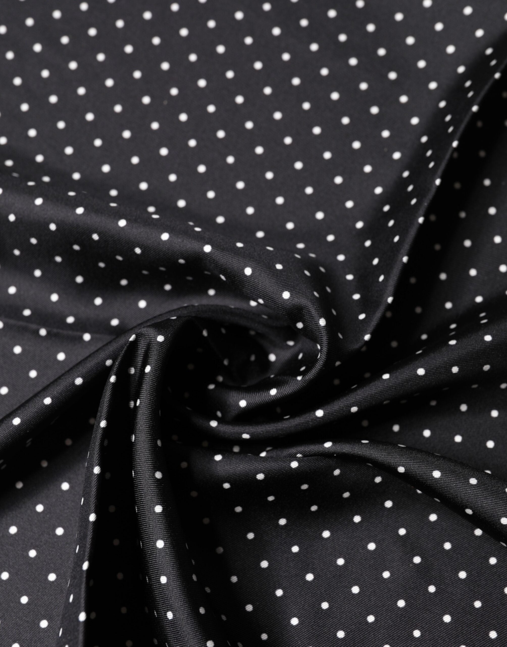 Dolce & Gabbana Schwarzer Seiden-Foulard-Schal mit Polka-Dot-Muster