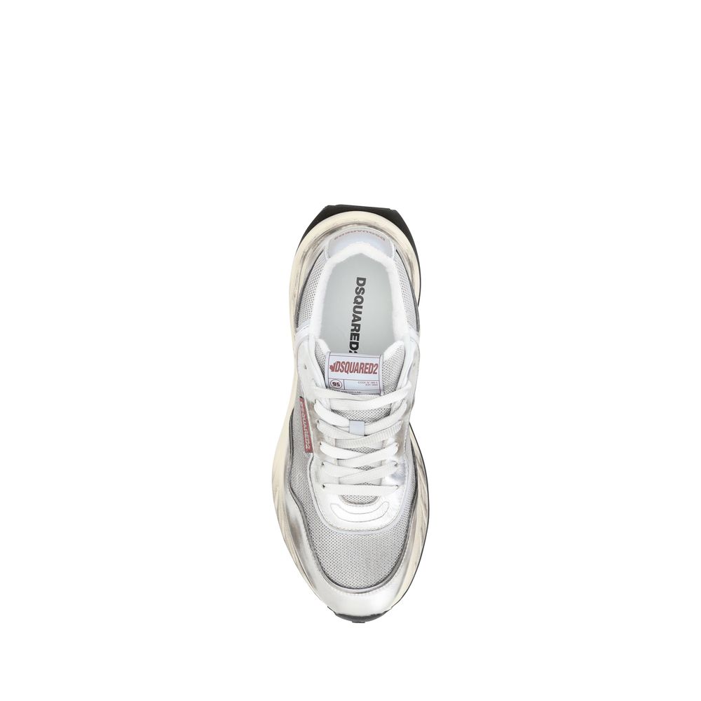 Dsquared² Weiße Kalbsleder Bos Taurus Athletic Sneaker