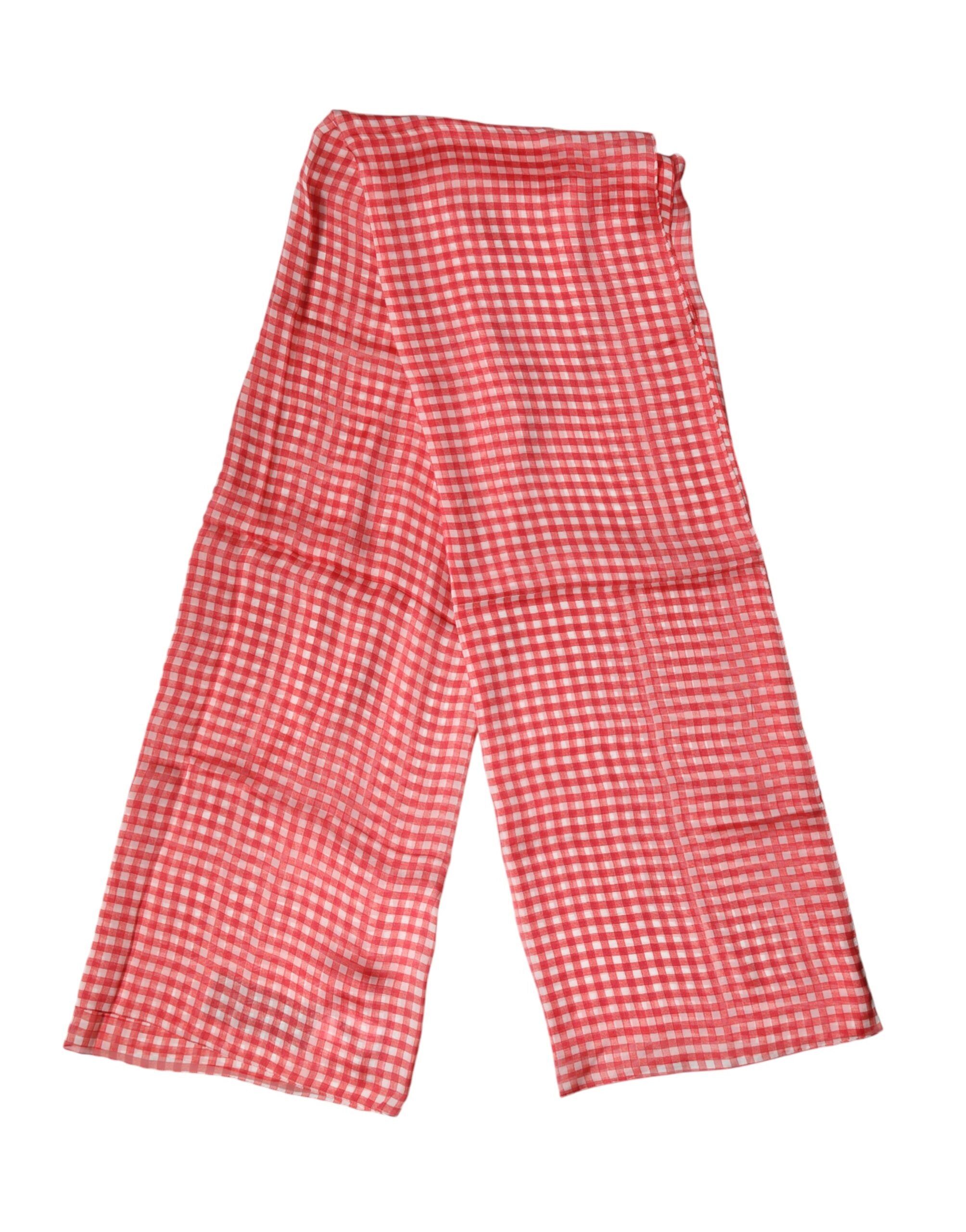 Dolce & Gabbana Roter Schal aus Seide im Karomuster