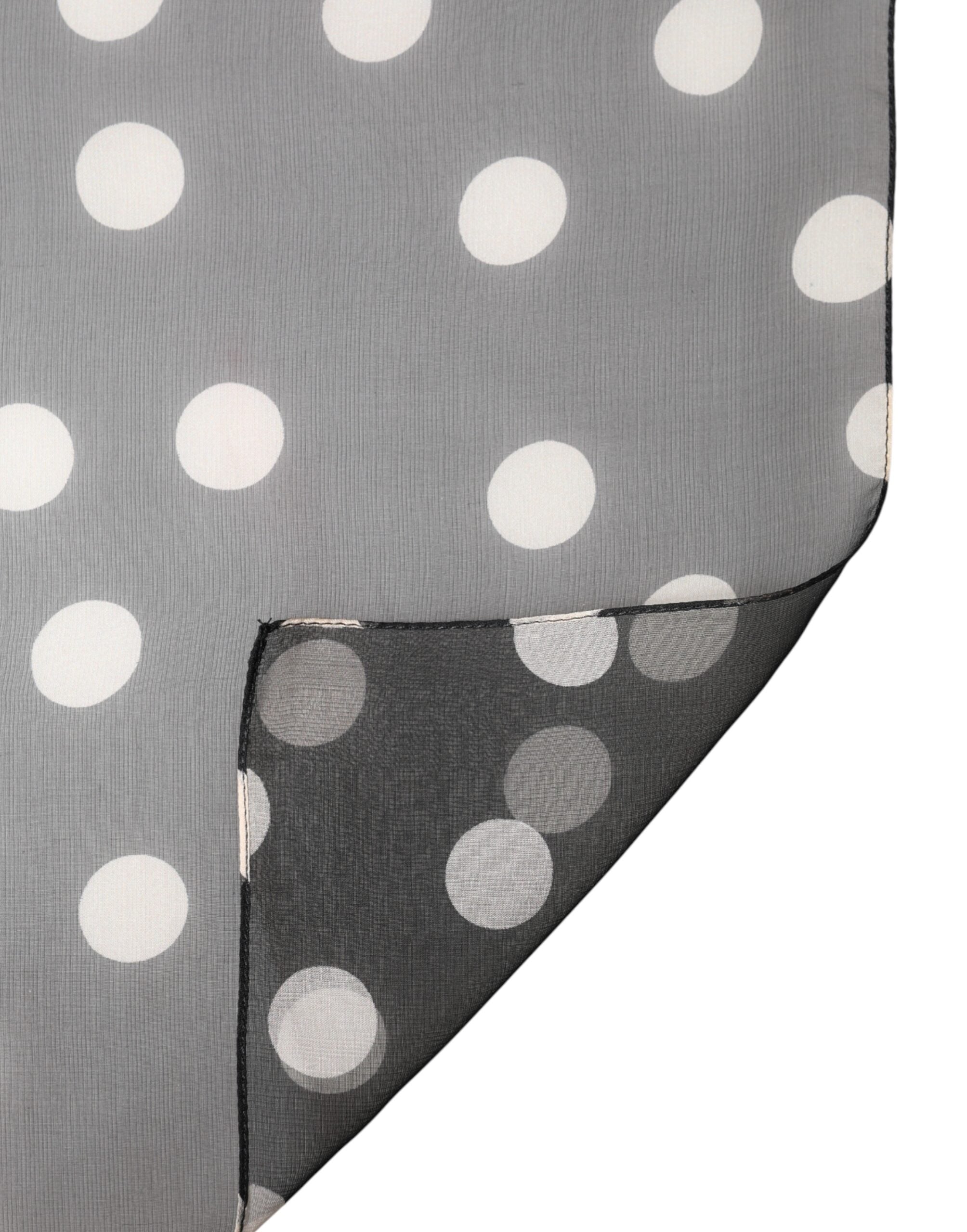 Dolce & Gabbana Schwarzer Seidenschal mit Polka Dots 205cm x 137cm