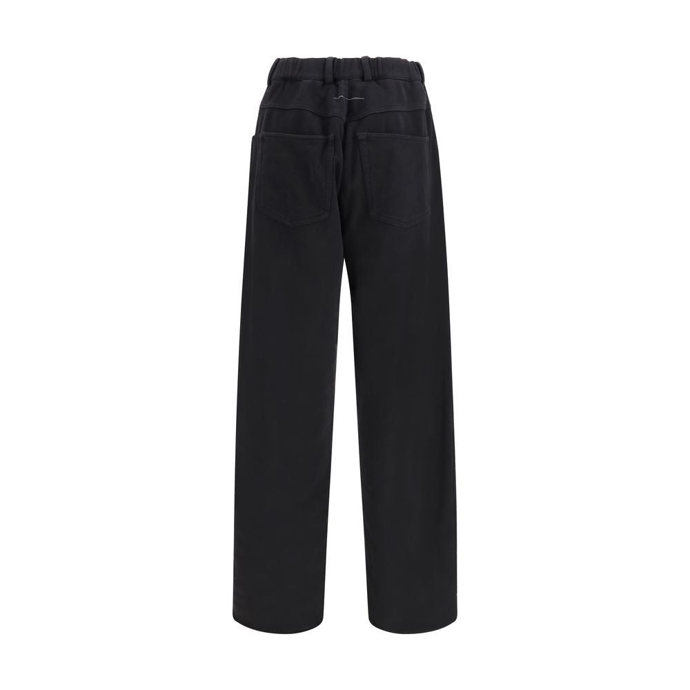 MM6 Schwarze Baumwoll-Sporthose