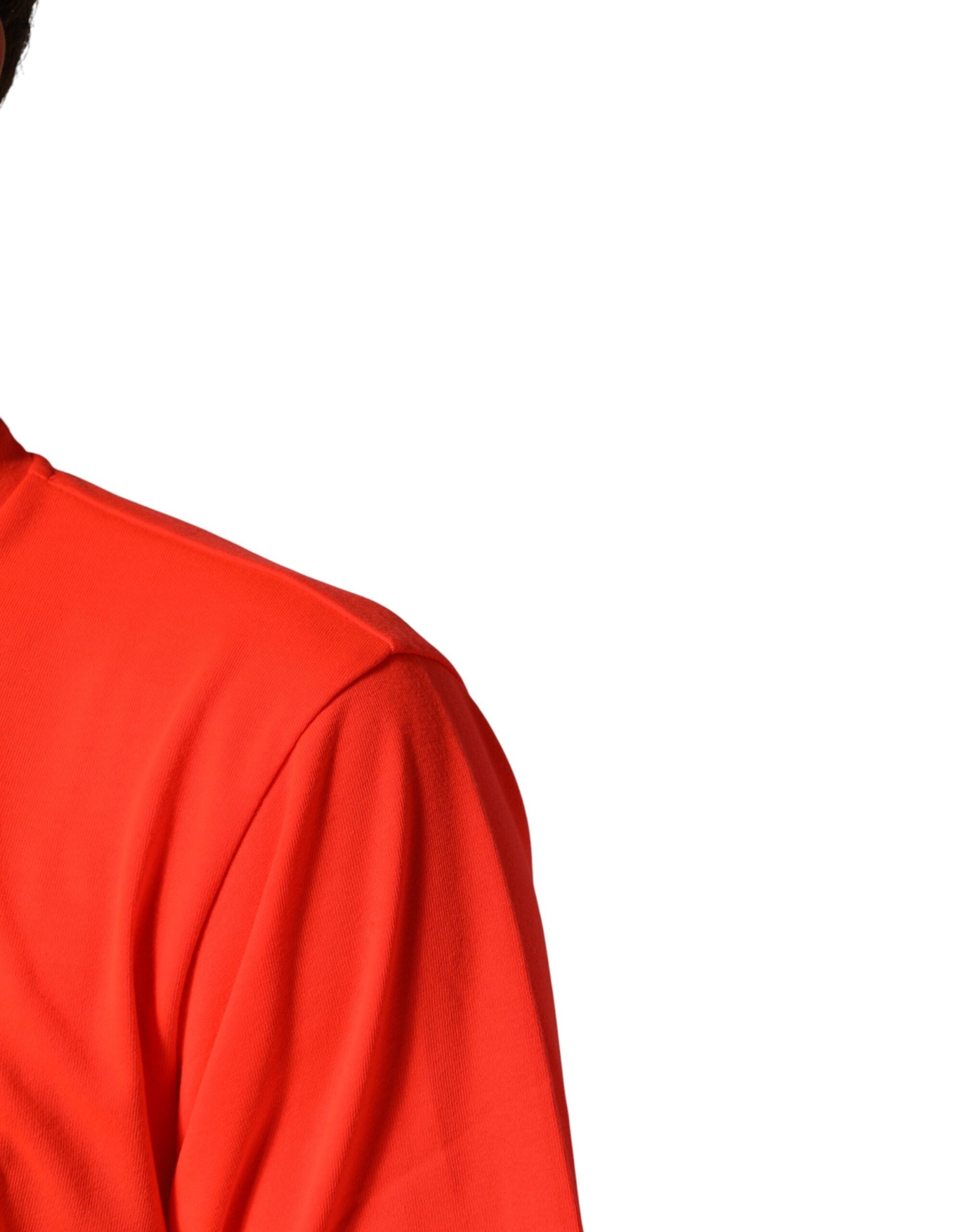 Dolce & Gabbana Neon Orange Polyester Rundhals Herren T-Shirt