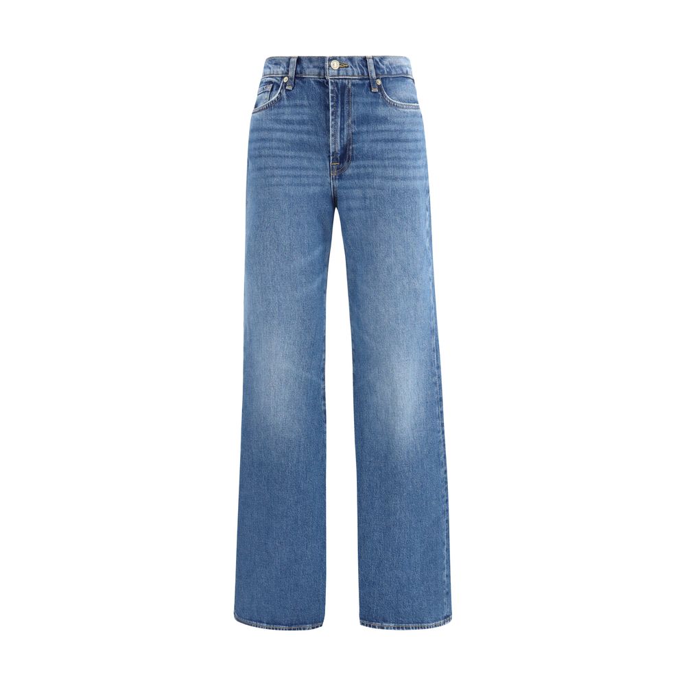 7FOR Blaue Baumwoll-Jeans mit ausgestelltem Bein
