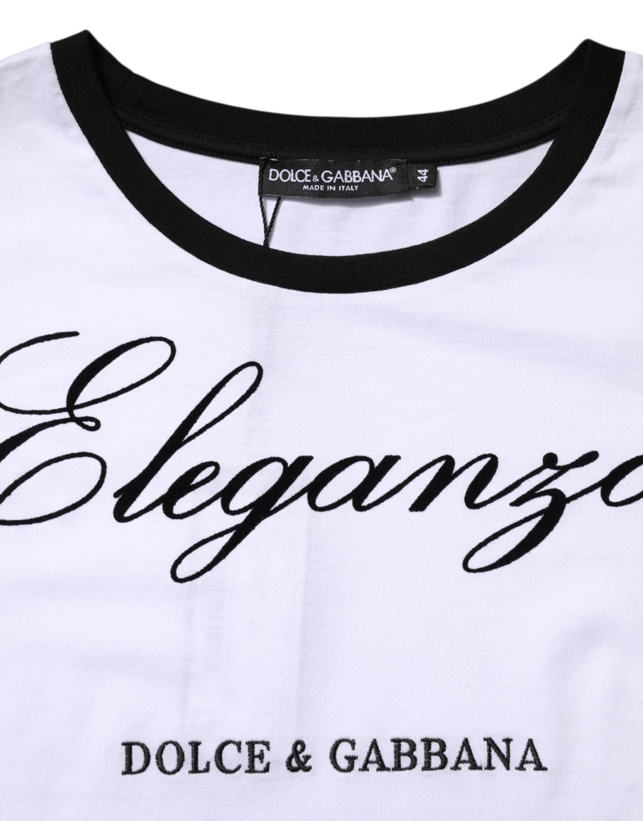 Dolce & Gabbana Weißes Eleganza Baumwoll-Rundhals-T-Shirt