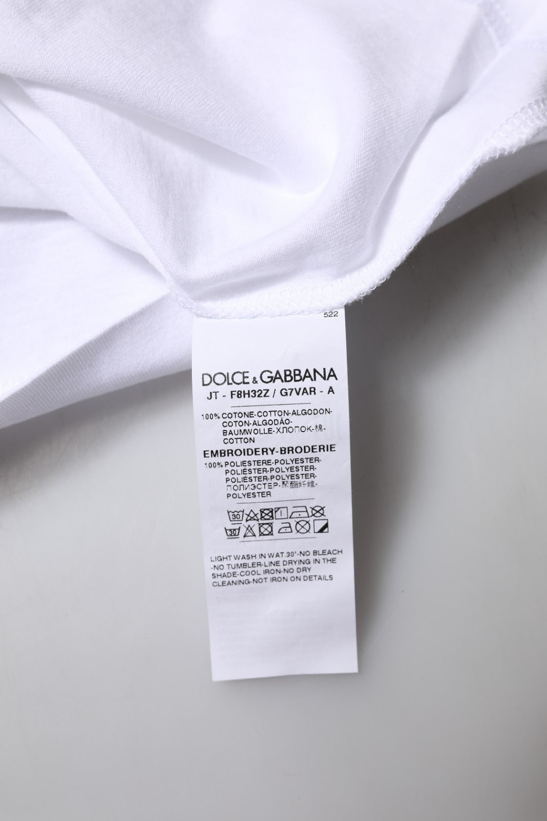 Dolce & Gabbana Weißes Eleganza Baumwoll-Rundhals-T-Shirt