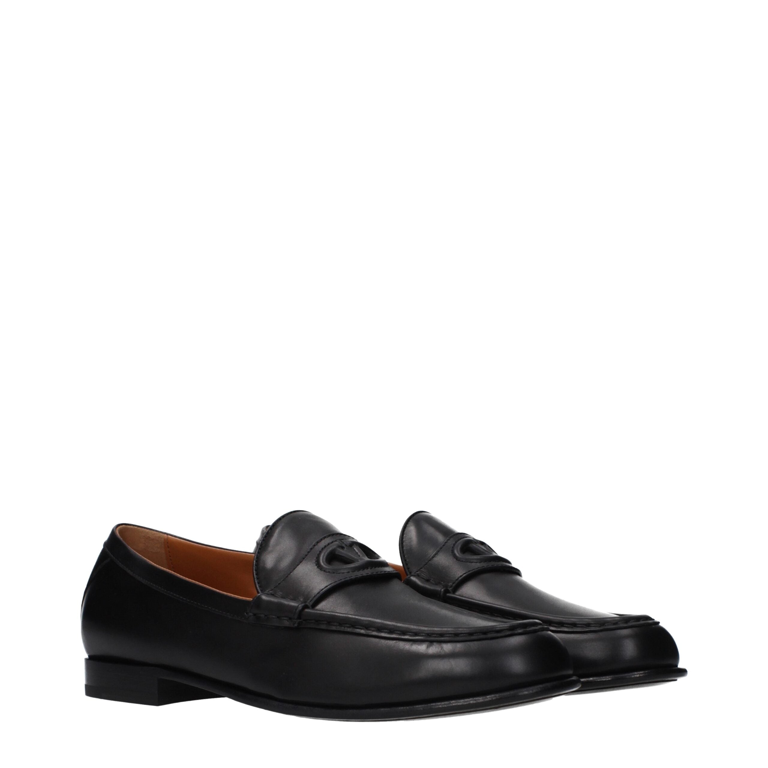 Valentino Garavani Schwarze Leder Loafer zum Hineinschlüpfen
