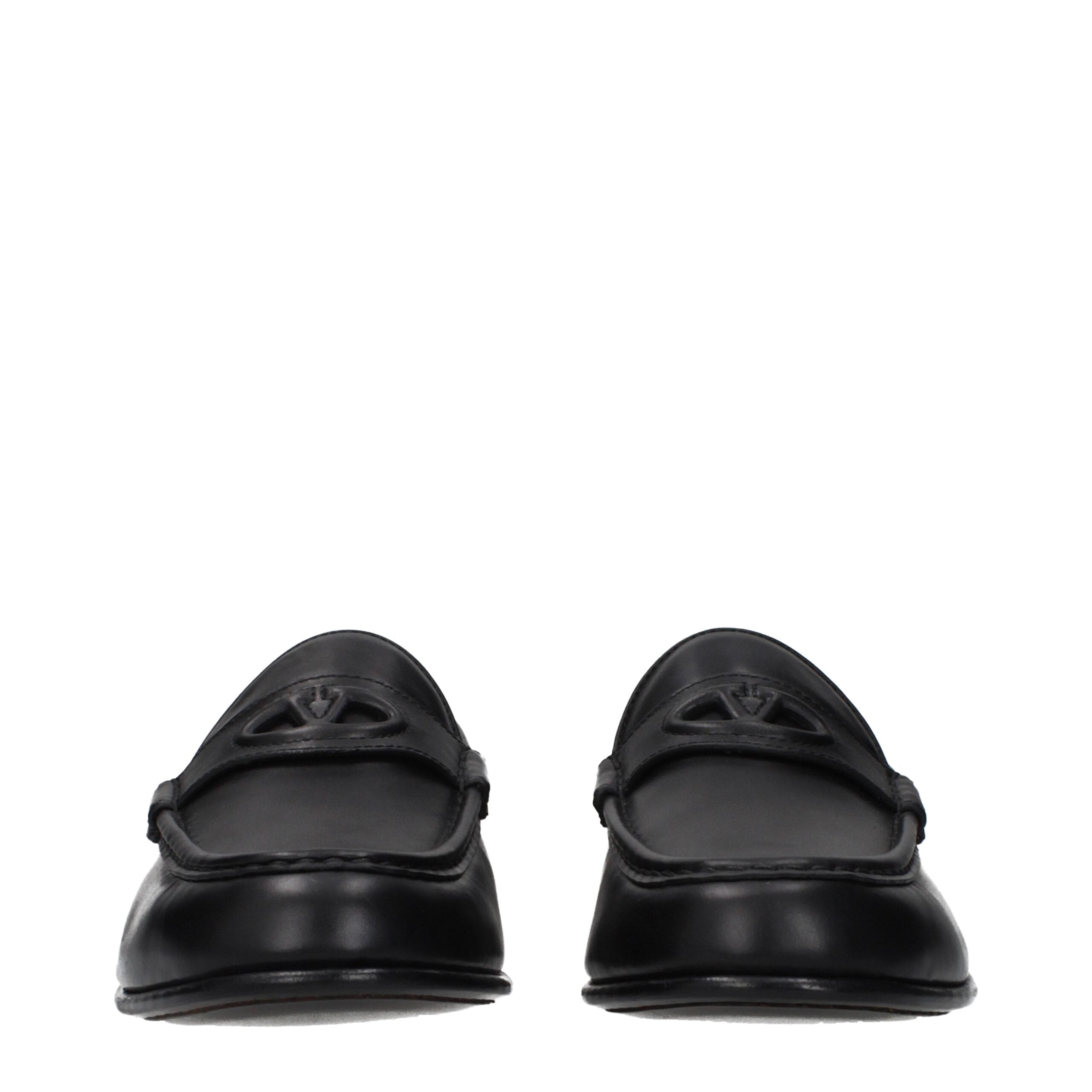 Valentino Garavani Schwarze Leder Loafer zum Hineinschlüpfen