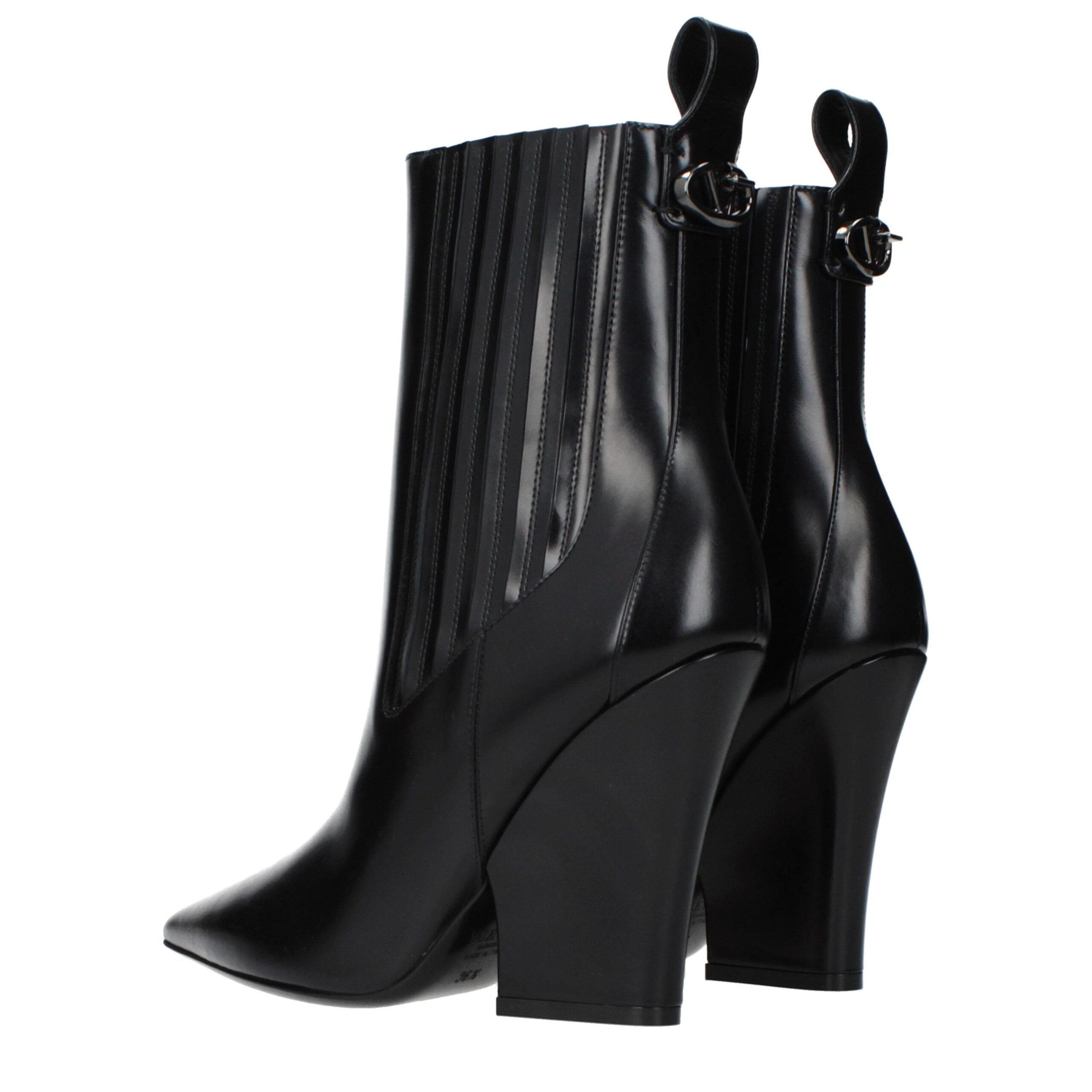 Valentino Garavani Schwarze Leder-Stiefeletten