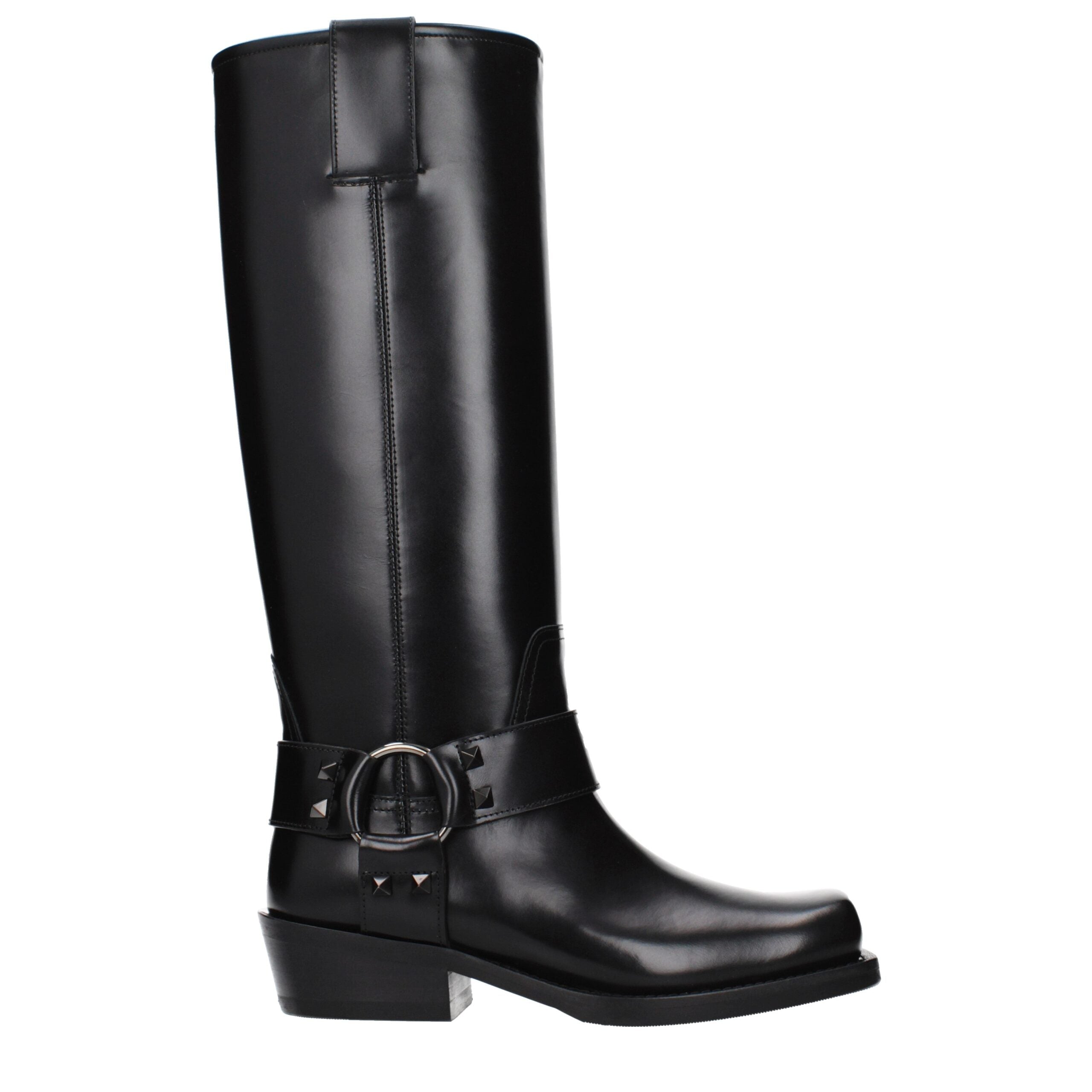 Valentino Garavani Schwarze Lederstiefel