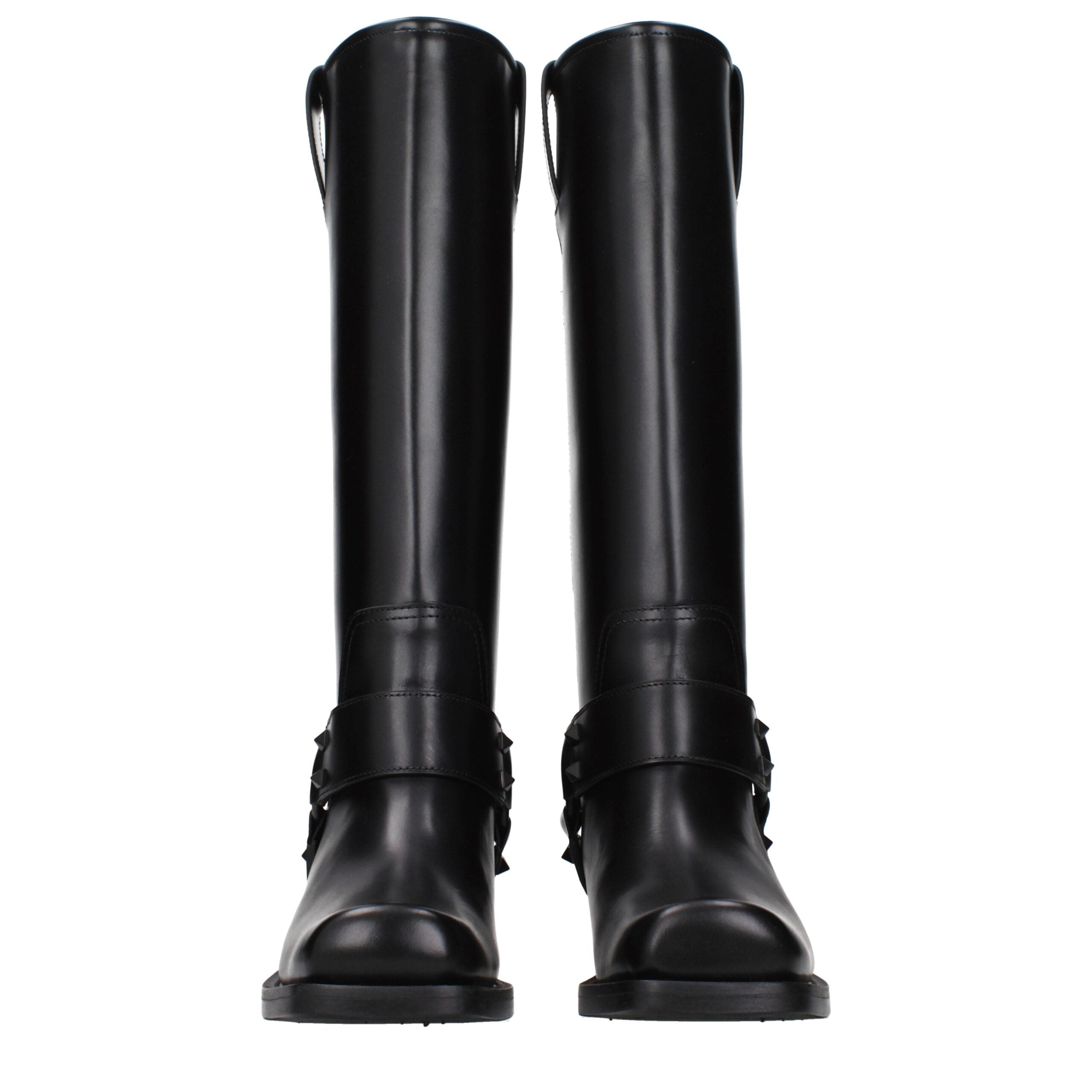 Valentino Garavani Schwarze Lederstiefel