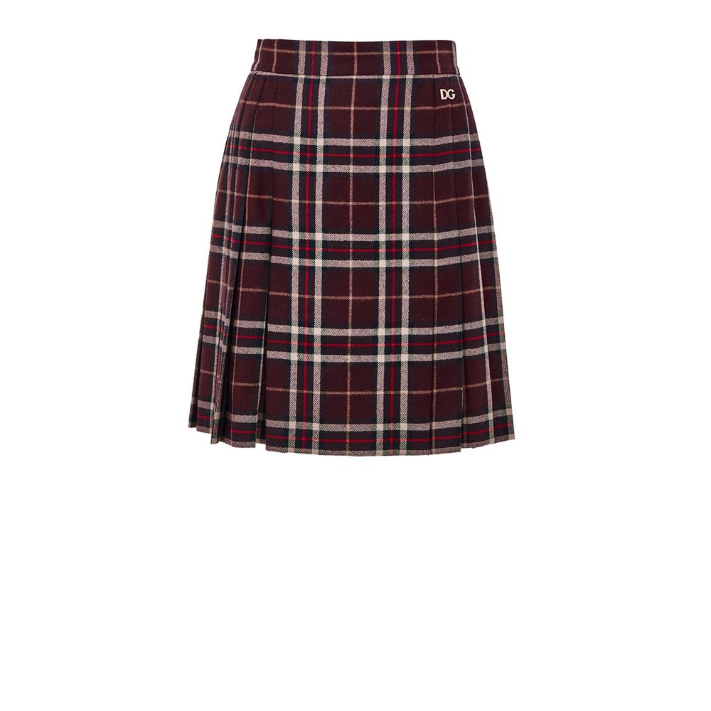 Dolce & Gabbana Minirock aus bordeauxfarbener Wolle