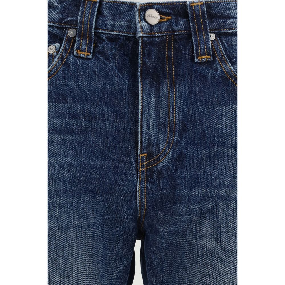 Khaite Blaue High-Waist Jeans aus Baumwolle