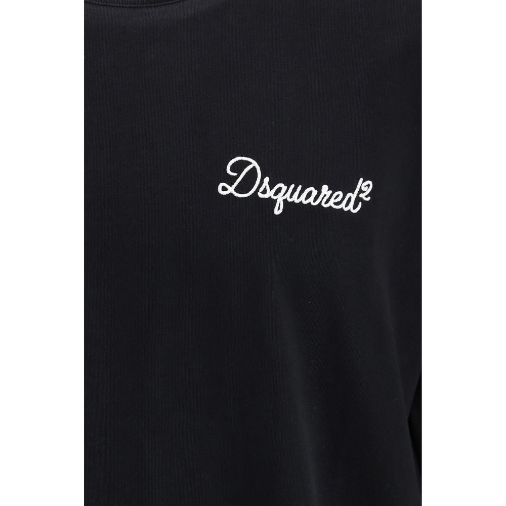Dsquared² Schwarzes Baumwoll-T-Shirt