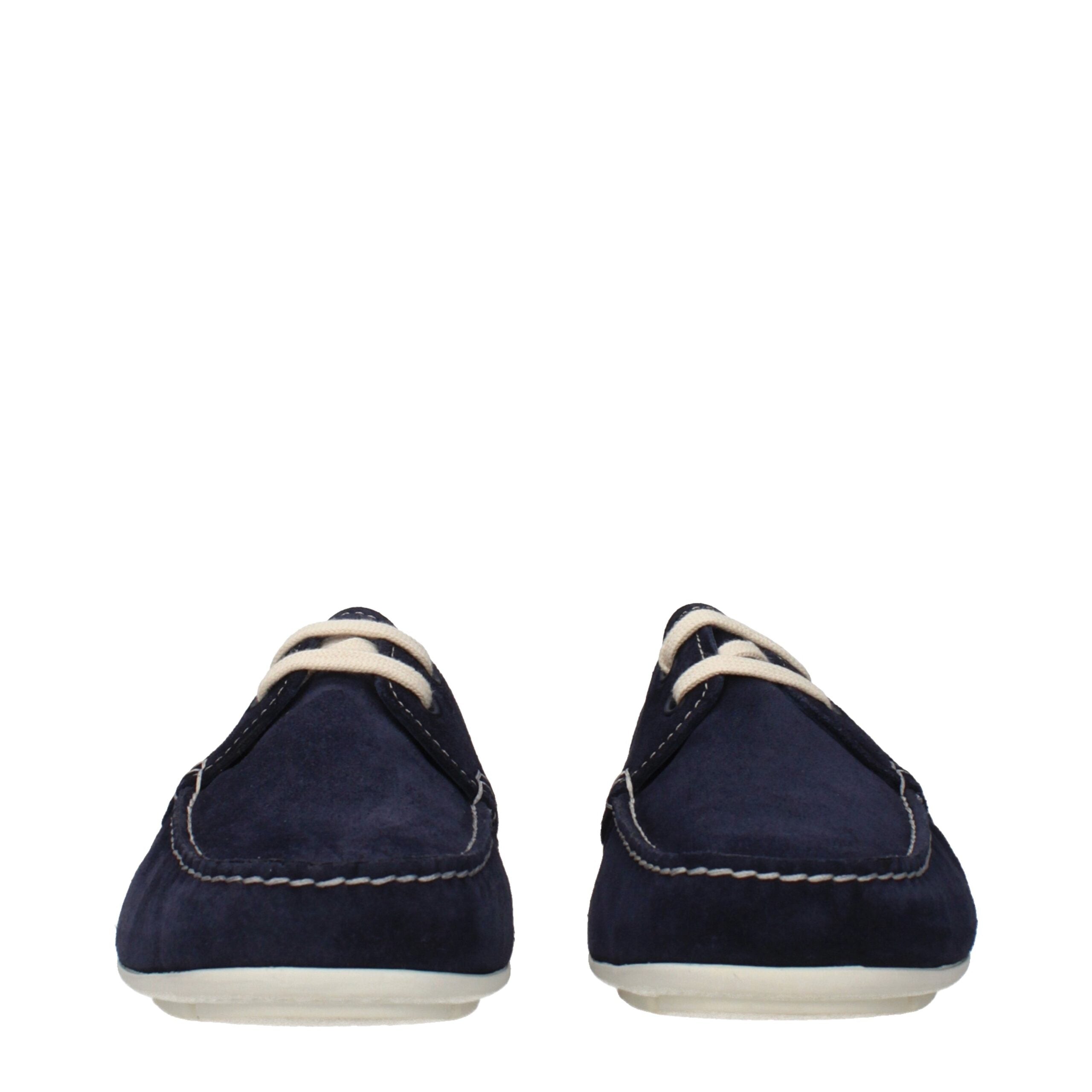 Prada Blaue Loafer aus Leder zum Hineinschlüpfen