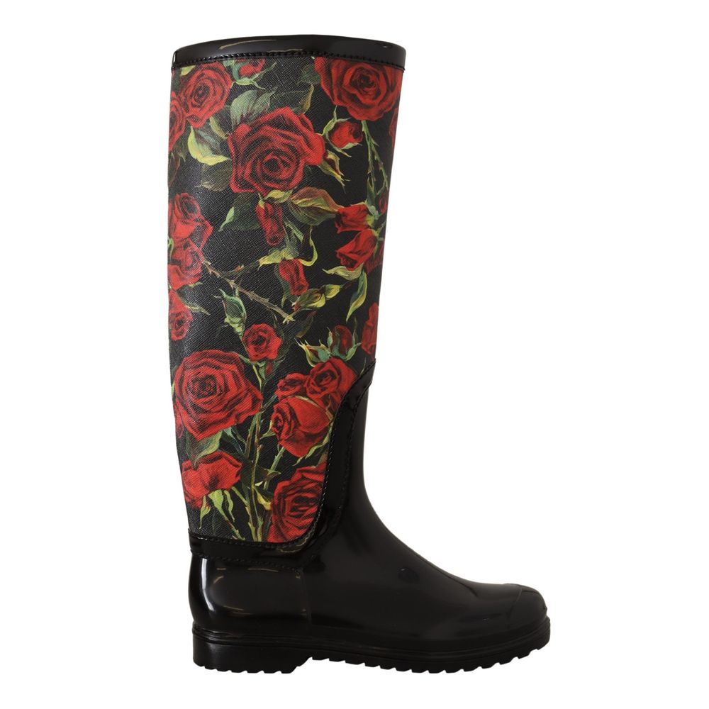 Dolce & Gabbana Schwarze Regen-Stiefel aus Polyvinyl