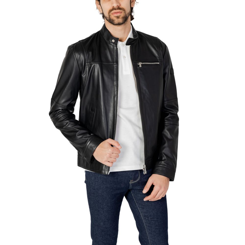 Peuterey Schwarze Lammlederjacke