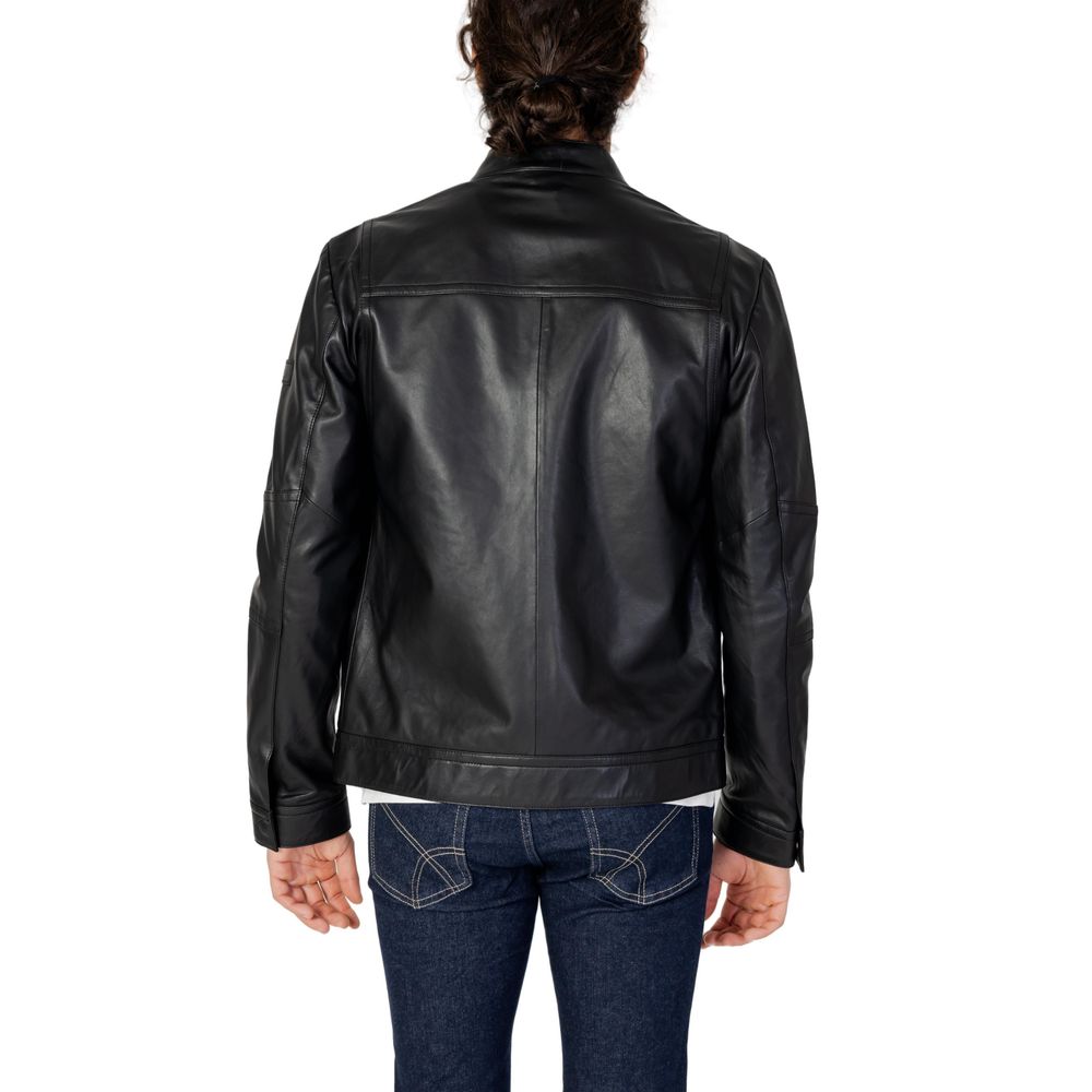Peuterey Schwarze Lammlederjacke