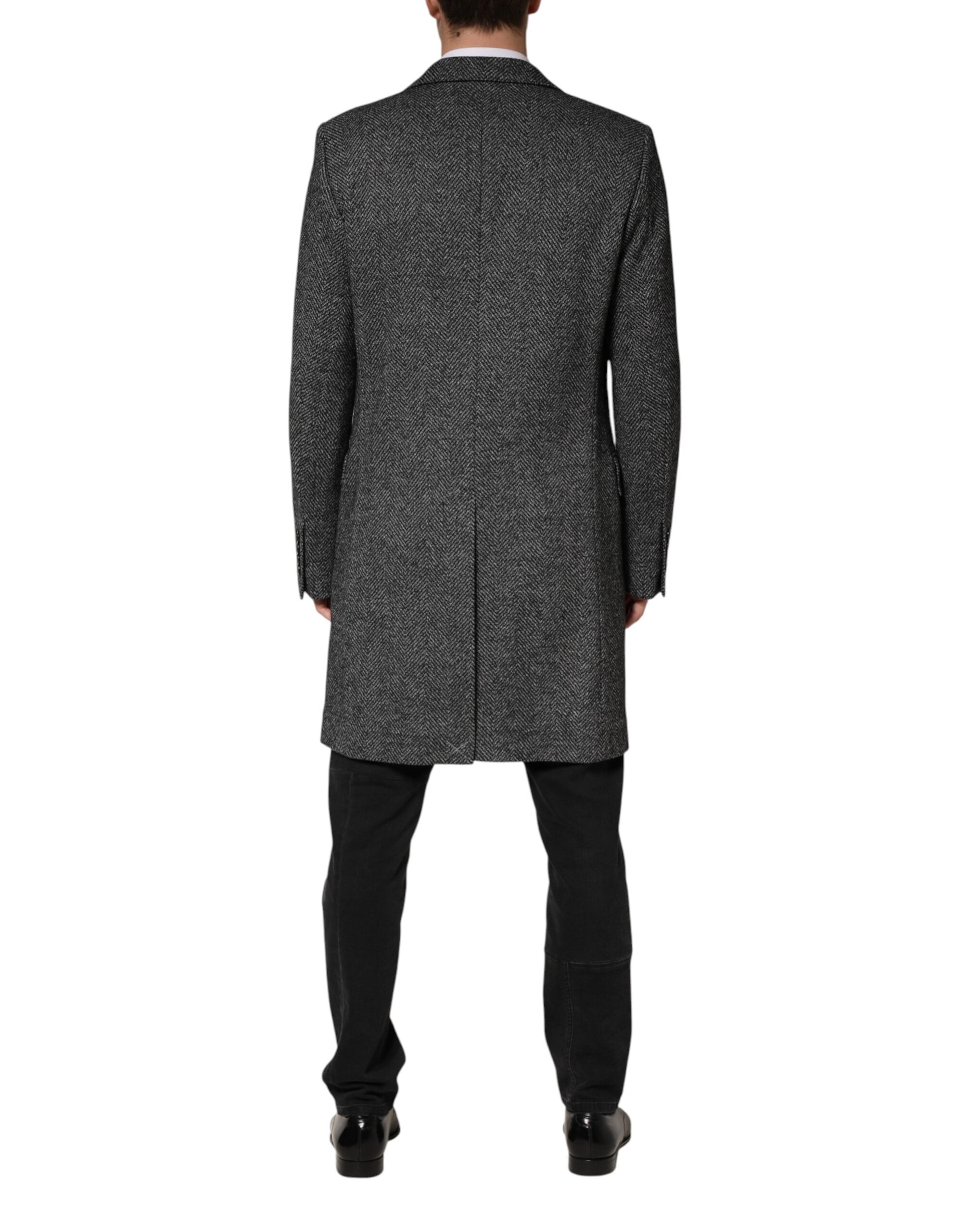 Dolce & Gabbana Grauer Wollmischung Lang Trenchcoat Herren Jacke