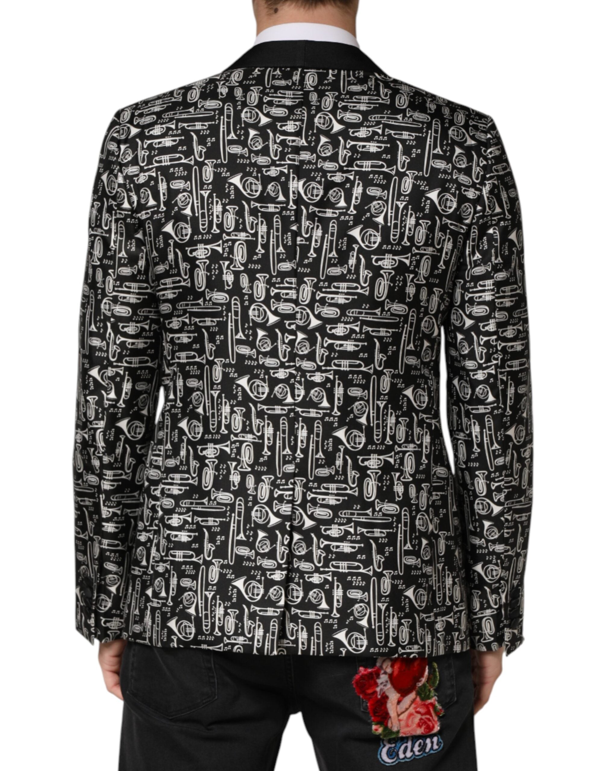 Dolce & Gabbana Schwarzer Jazz Club Seiden-Sakko mit Einreiher