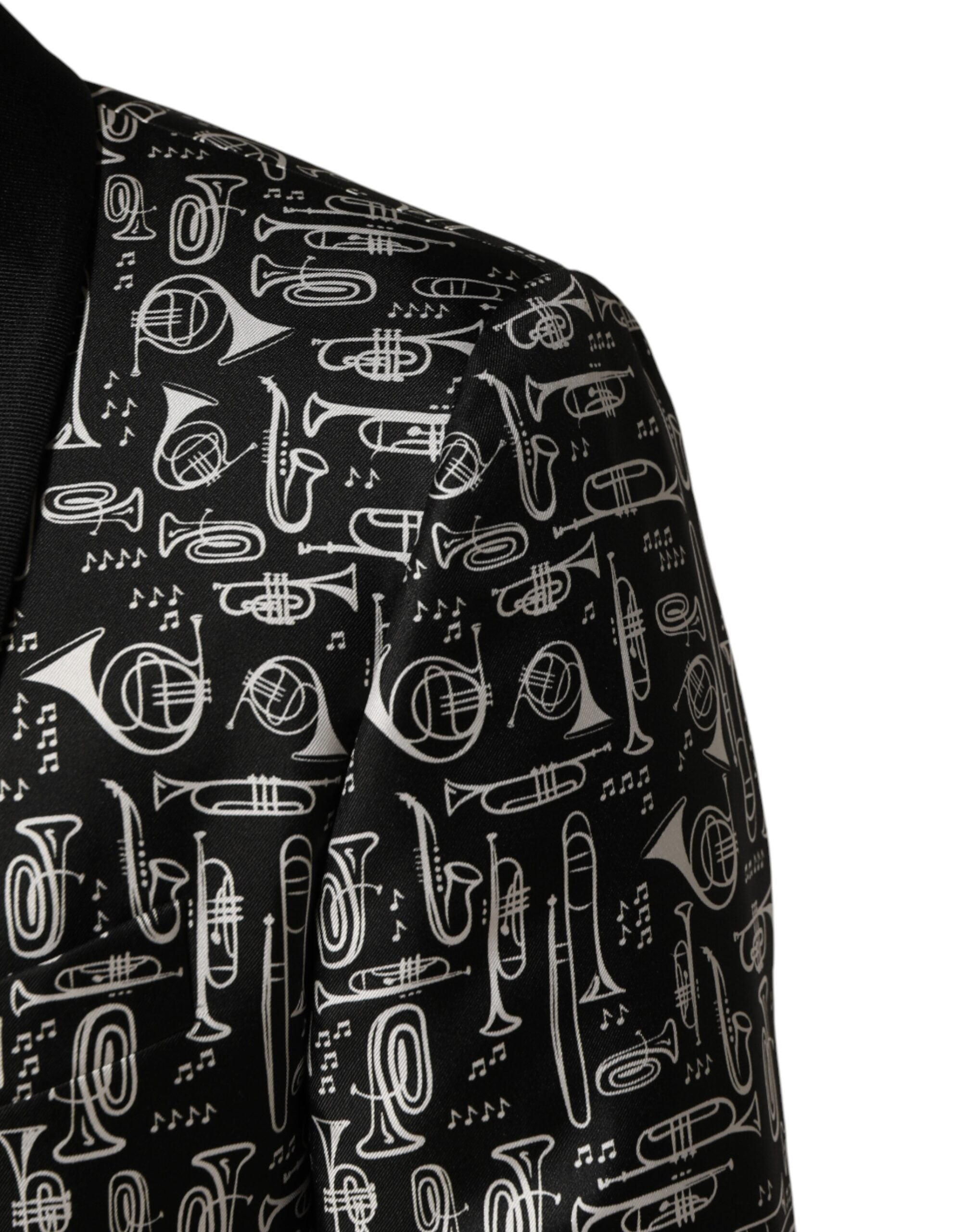 Dolce & Gabbana Schwarzer Jazz Club Seiden-Sakko mit Einreiher