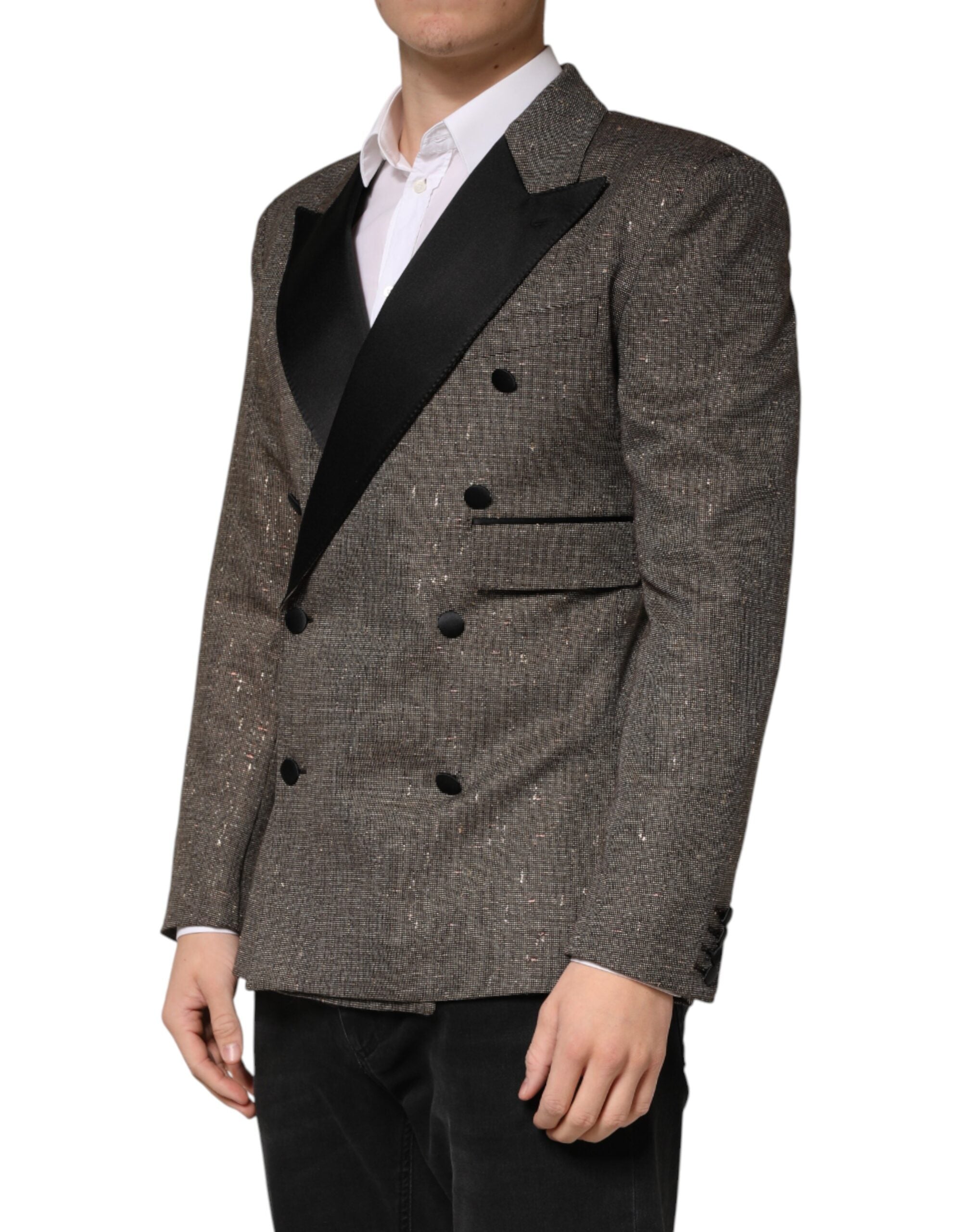 Dolce & Gabbana Grauer Zweireihiger Blazer mit 2 Knöpfen
