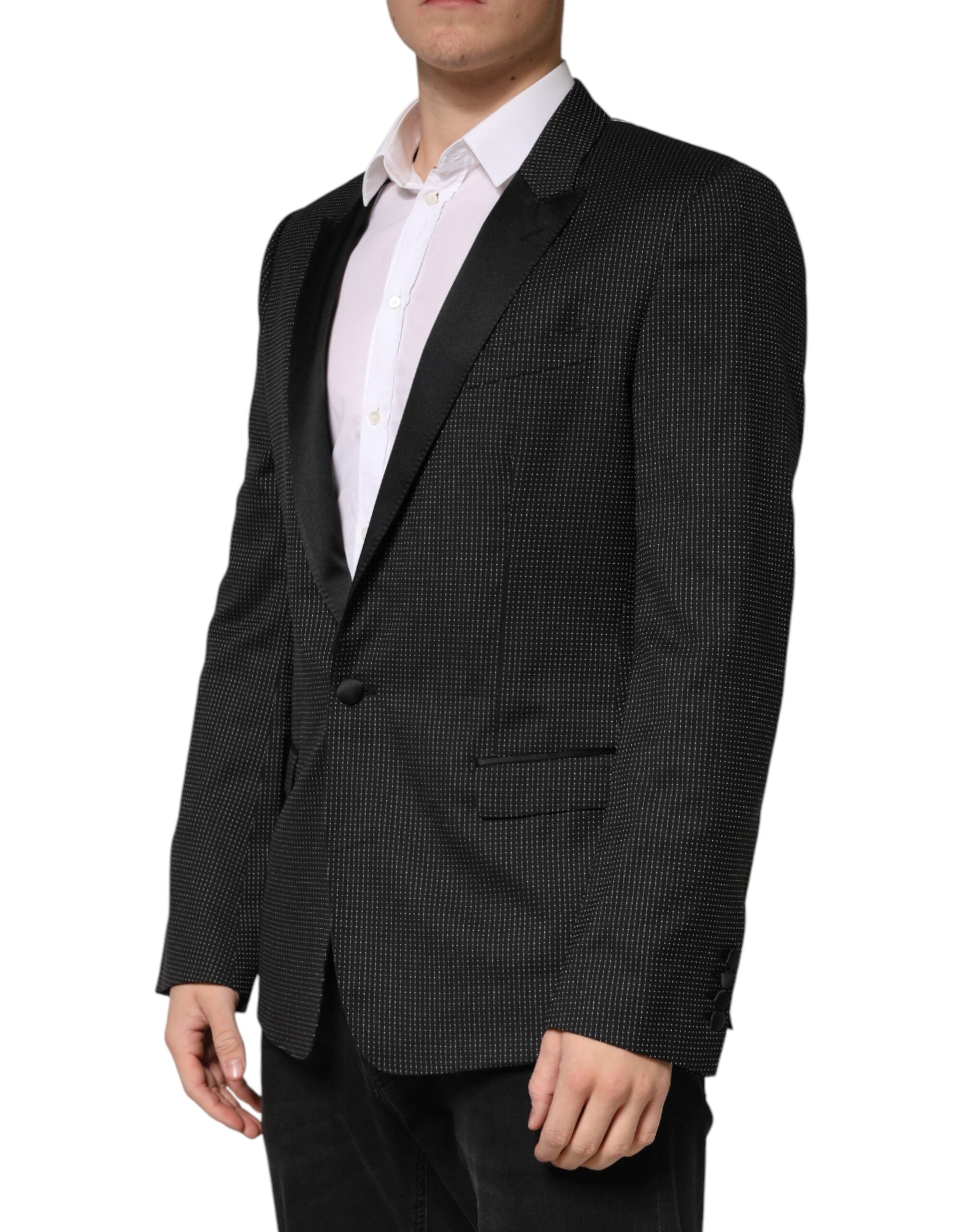 Dolce & Gabbana Schwarzer Fantasy Einreiher-Sakko-Blazer