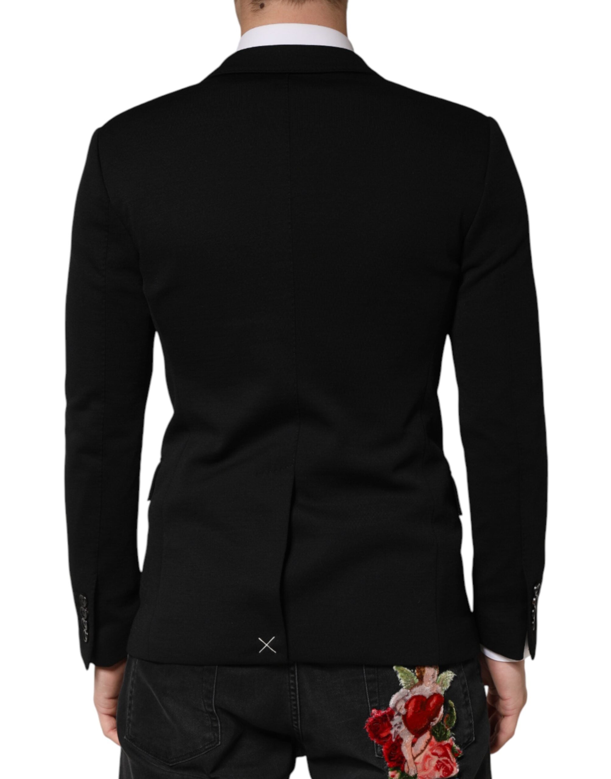 Dolce & Gabbana Schwarzer Woll-Sakko mit 2 Knöpfen