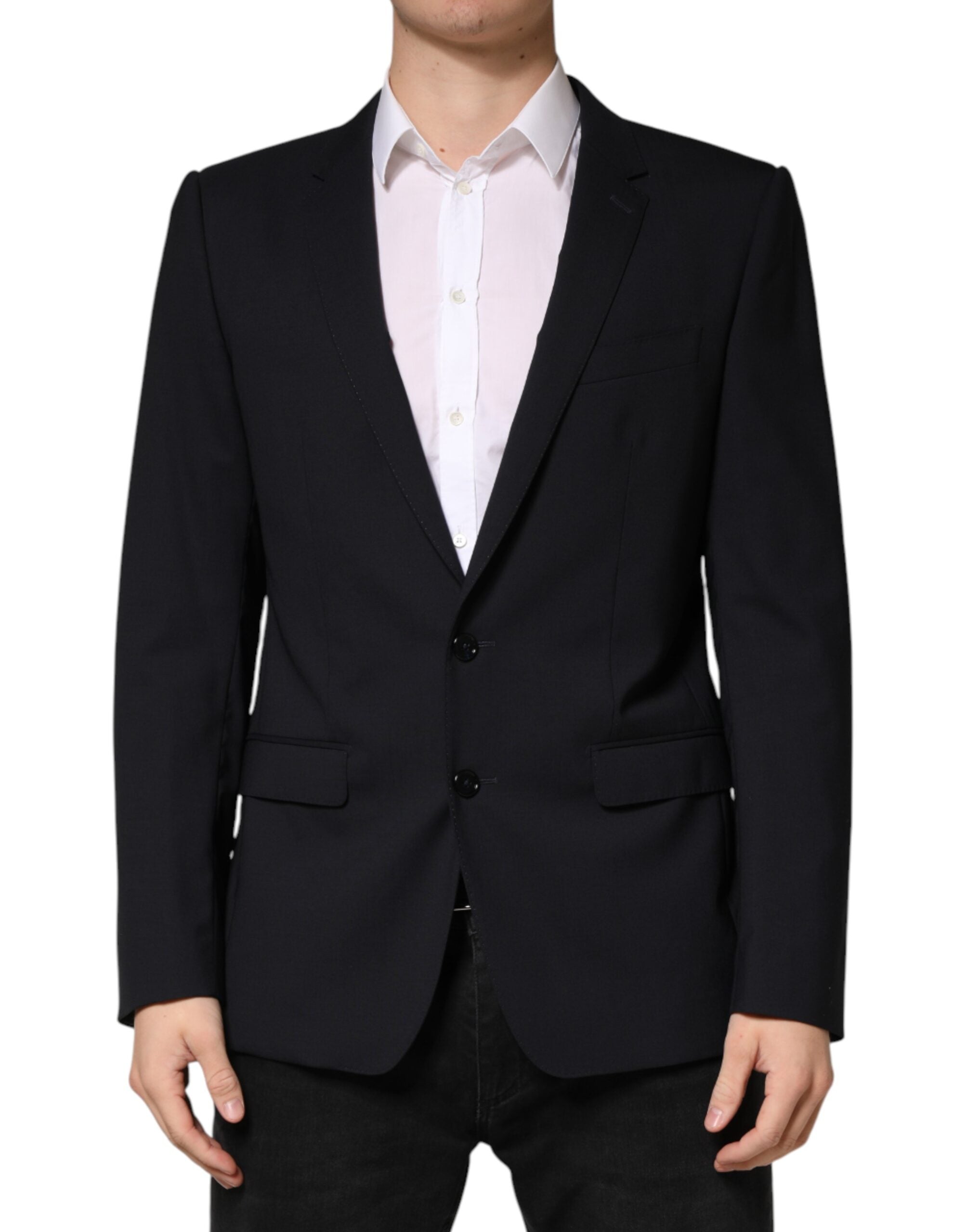 Dolce & Gabbana Schwarzer Woll-Sakko mit 2 Knöpfen