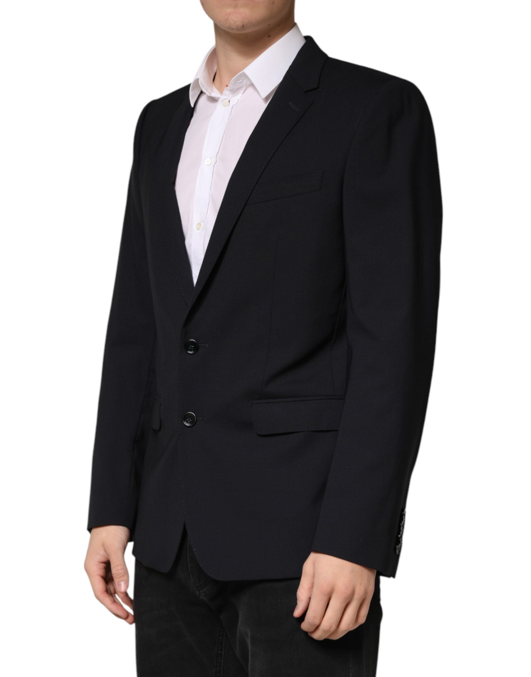 Dolce & Gabbana Schwarzer Woll-Sakko mit 2 Knöpfen