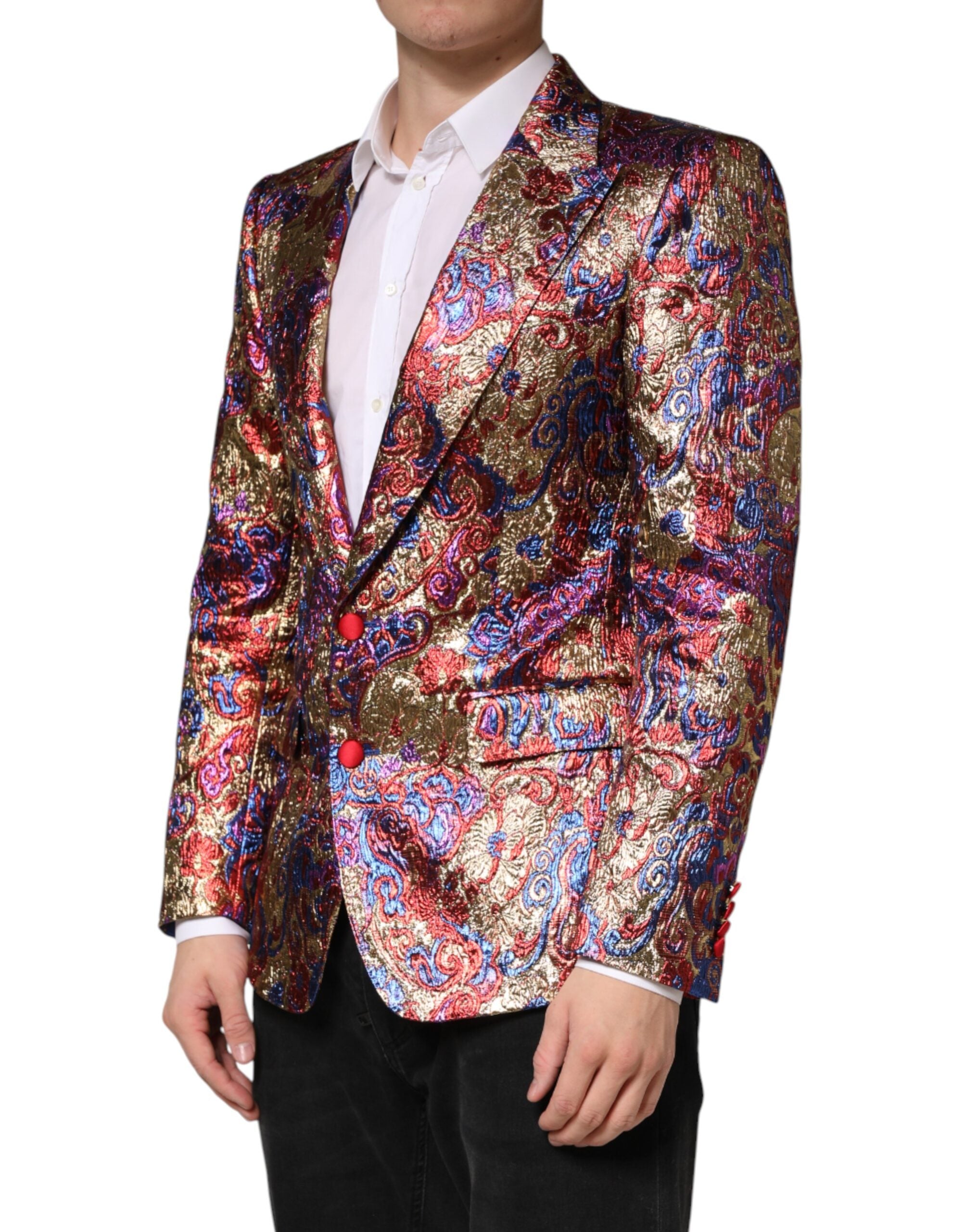 Dolce & Gabbana Mehrfarbiger Jacquard-Sakko mit Einreiher