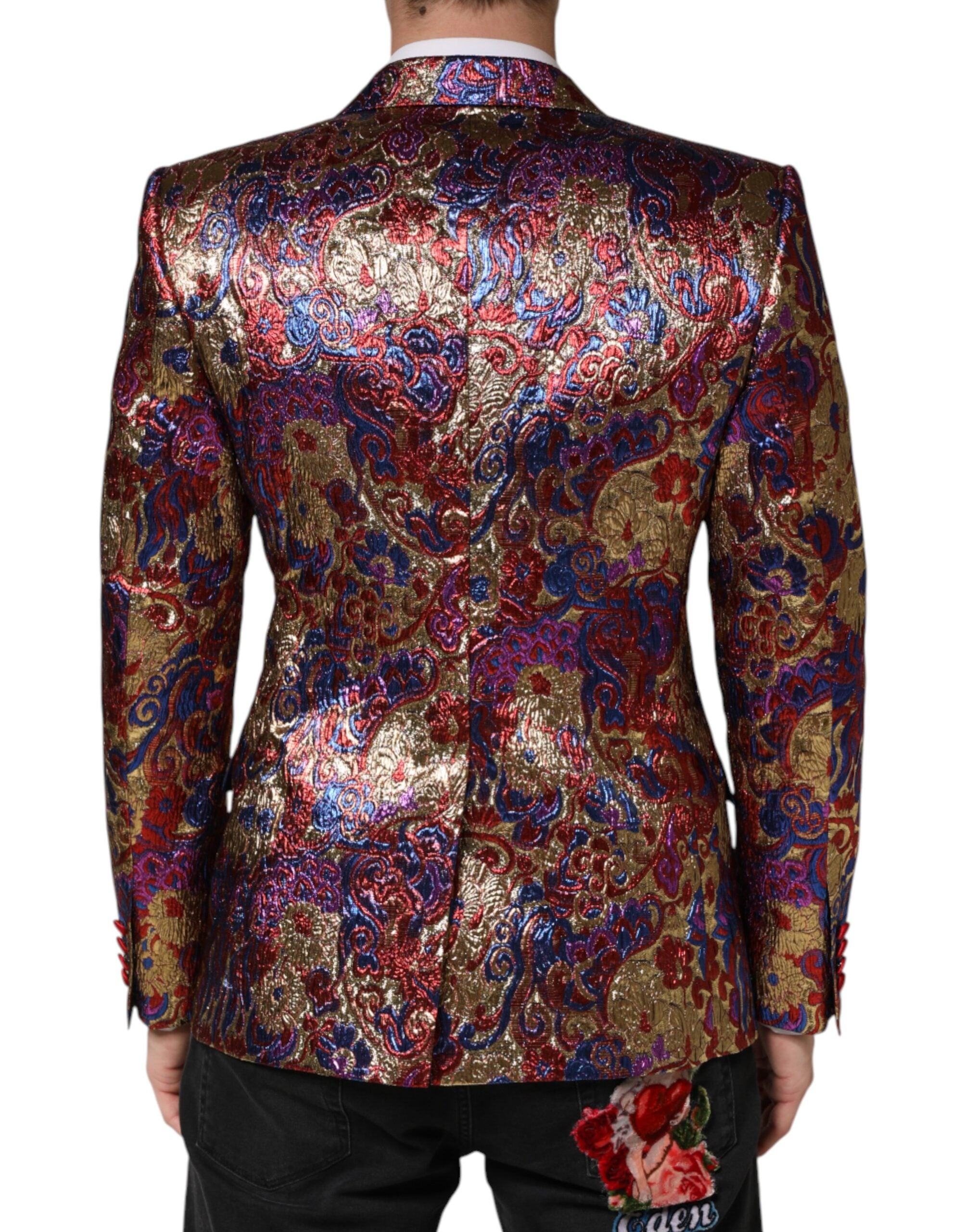 Dolce & Gabbana Mehrfarbiger Jacquard-Sakko mit Einreiher